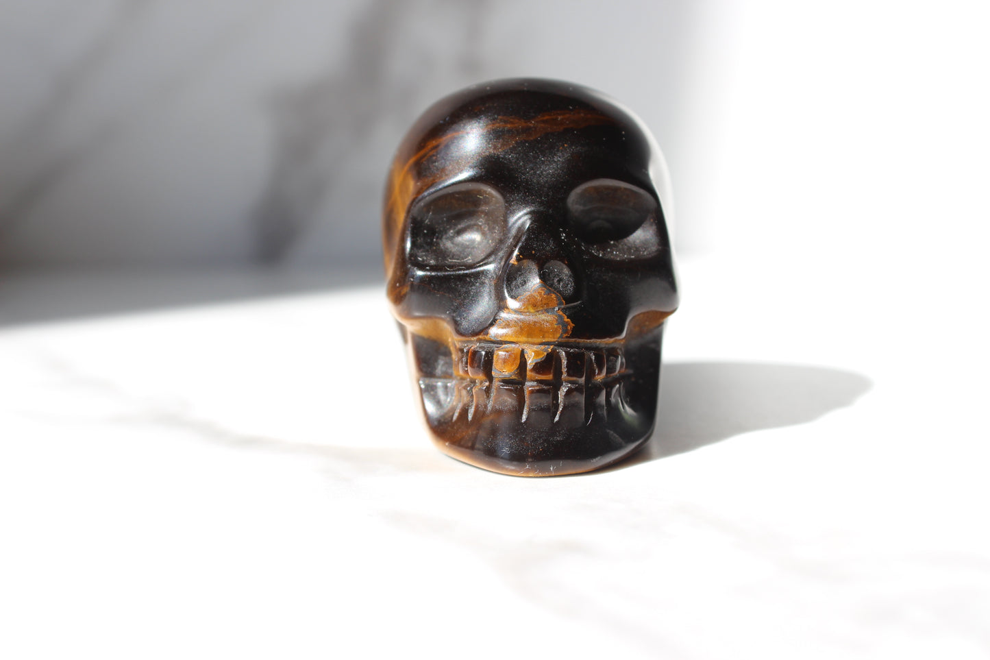 Tiger Eye Skull Figurine | Tons of Soul