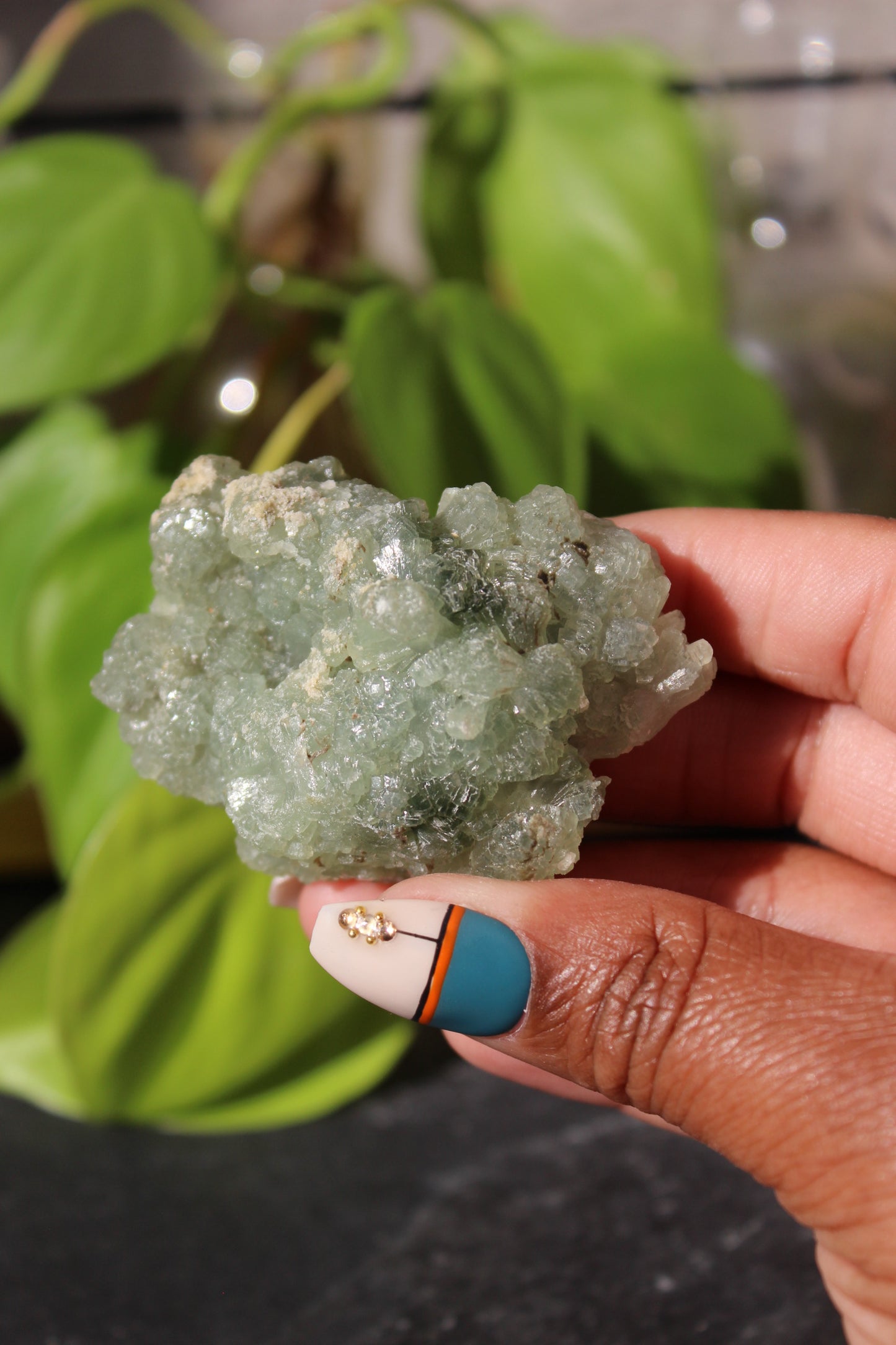Prehnite and Epidote with Actinolite Cluster Specimen - Morocco | Raw Crystals | Tons of Soul