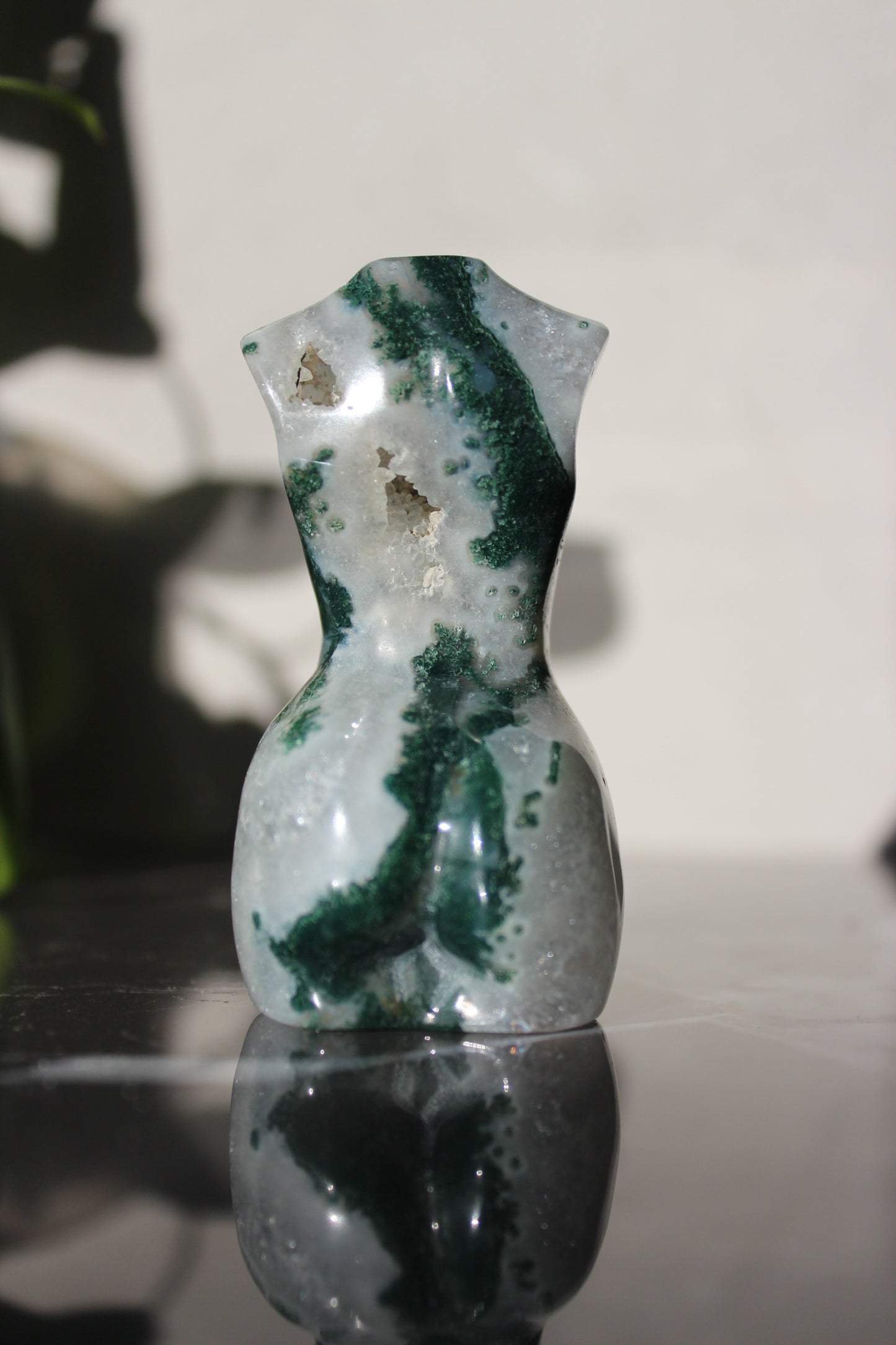 Moss Agate Goddess Model | Crystal Body Carving | Crystal Female Torso | Tons of Soul