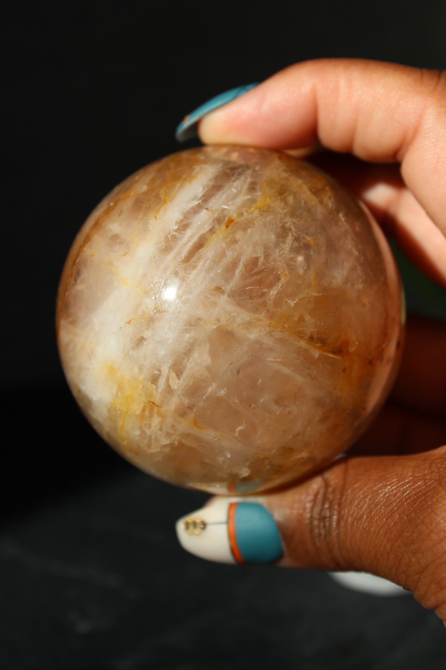 Star Golden Healer Sphere | Star Asterism Sphere | Golden Healer Crystal Ball | Crystal Sphere | Tons of Soul