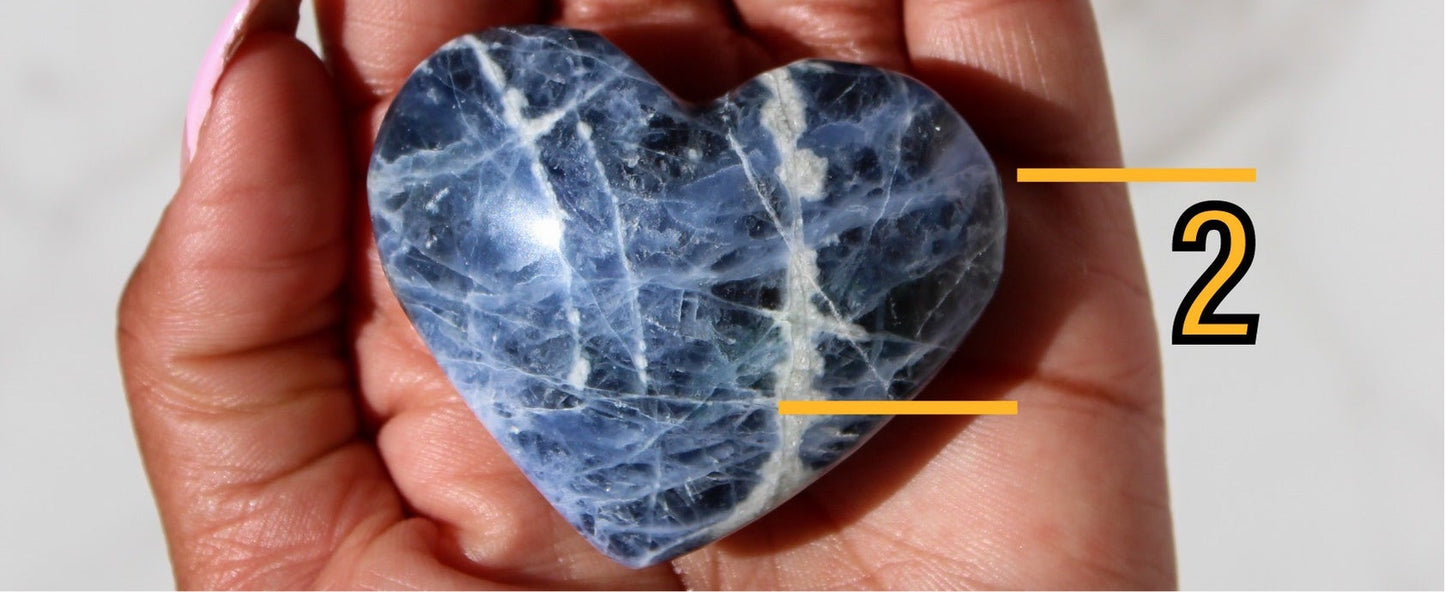 Sodalite Heart Shaped Crystal | Polished Sodalite Heart | Crystals