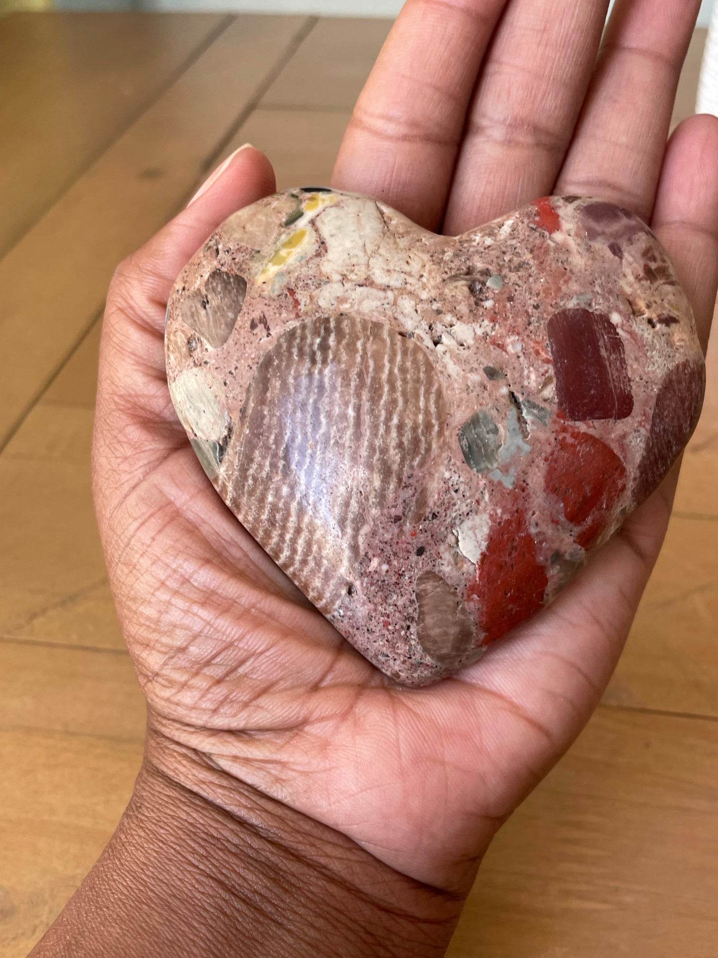 “Wavy” Pudding Stone Heart (5)