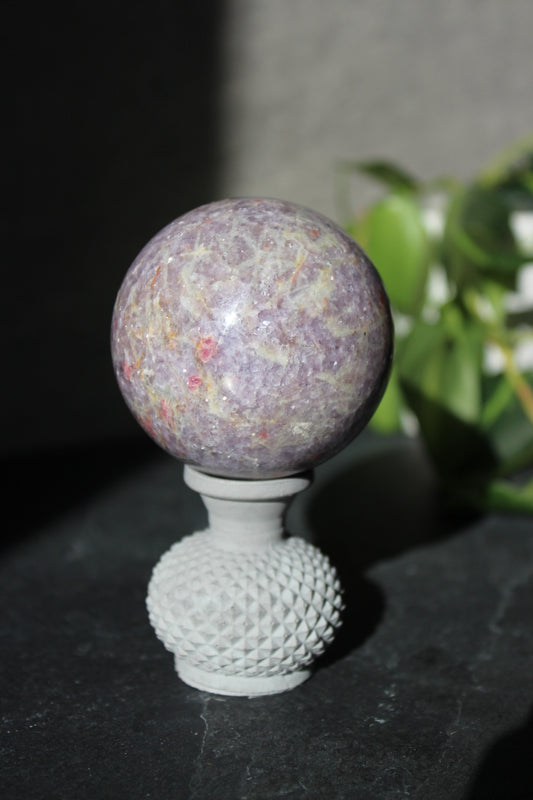 Unicorn Stone Sphere | Lepidolite, Pink Tourmaline, Smoky Quartz, Cleavelandite Sphere | Pegmatite Sphere | Crystal Ball | Tons of Soul
