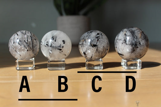 Tourmalated Quartz Spheres | Black Tourmaline Quartz Sphere | Tons of Soul