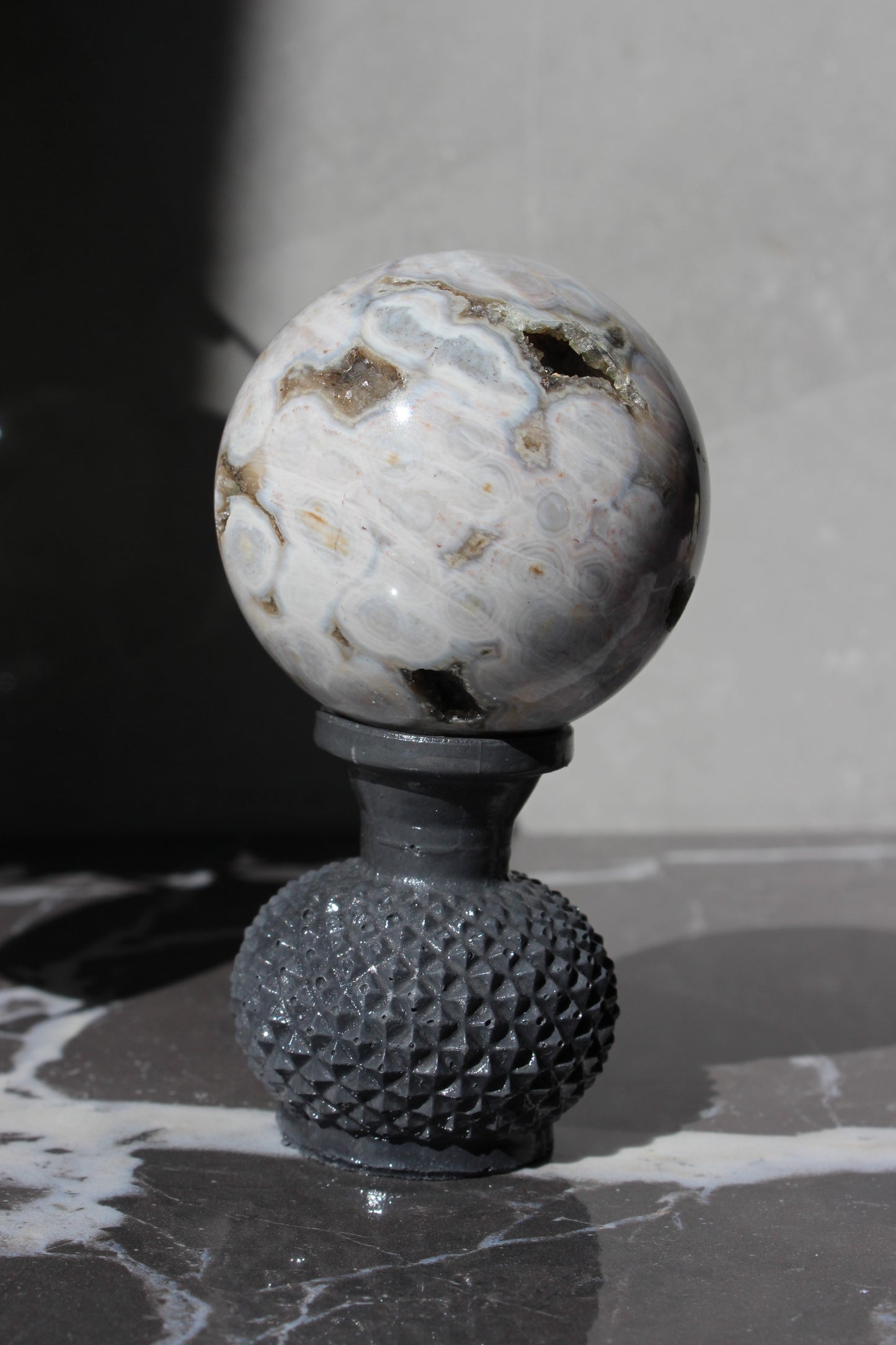 Beautiful High Grade Druzy Ocean Jasper Sphere | Crystal Ball | Tons of Soul Crystals