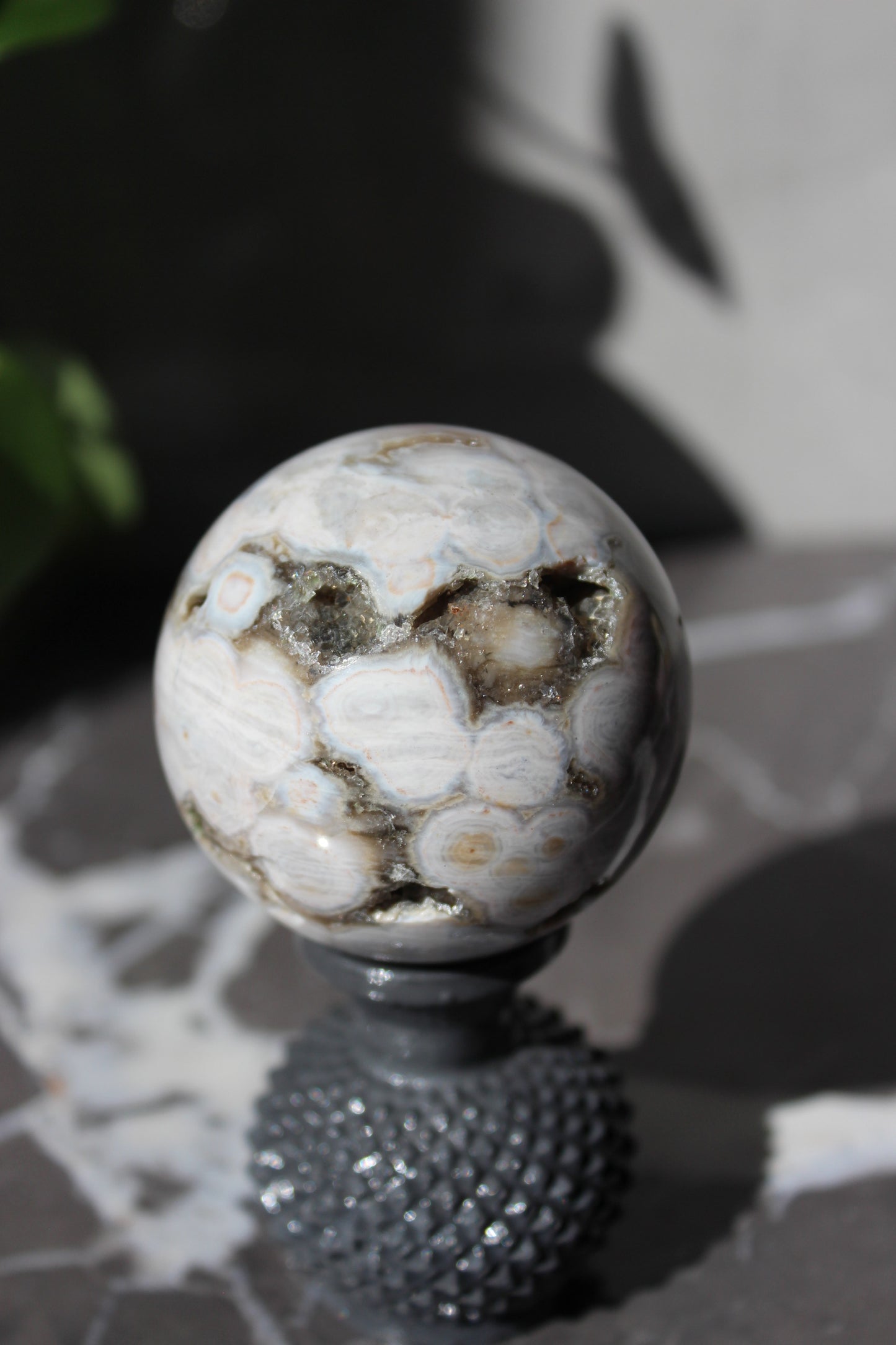 Beautiful High Grade Druzy Ocean Jasper Sphere | Crystal Ball | Tons of Soul Crystals