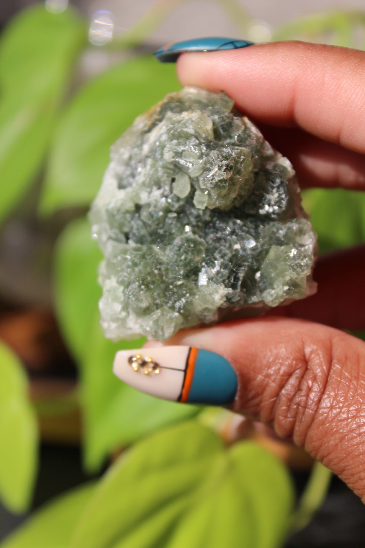 Prehnite and Epidote with Actinolite Cluster Specimen - Morocco | Raw Crystals | Tons of Soul