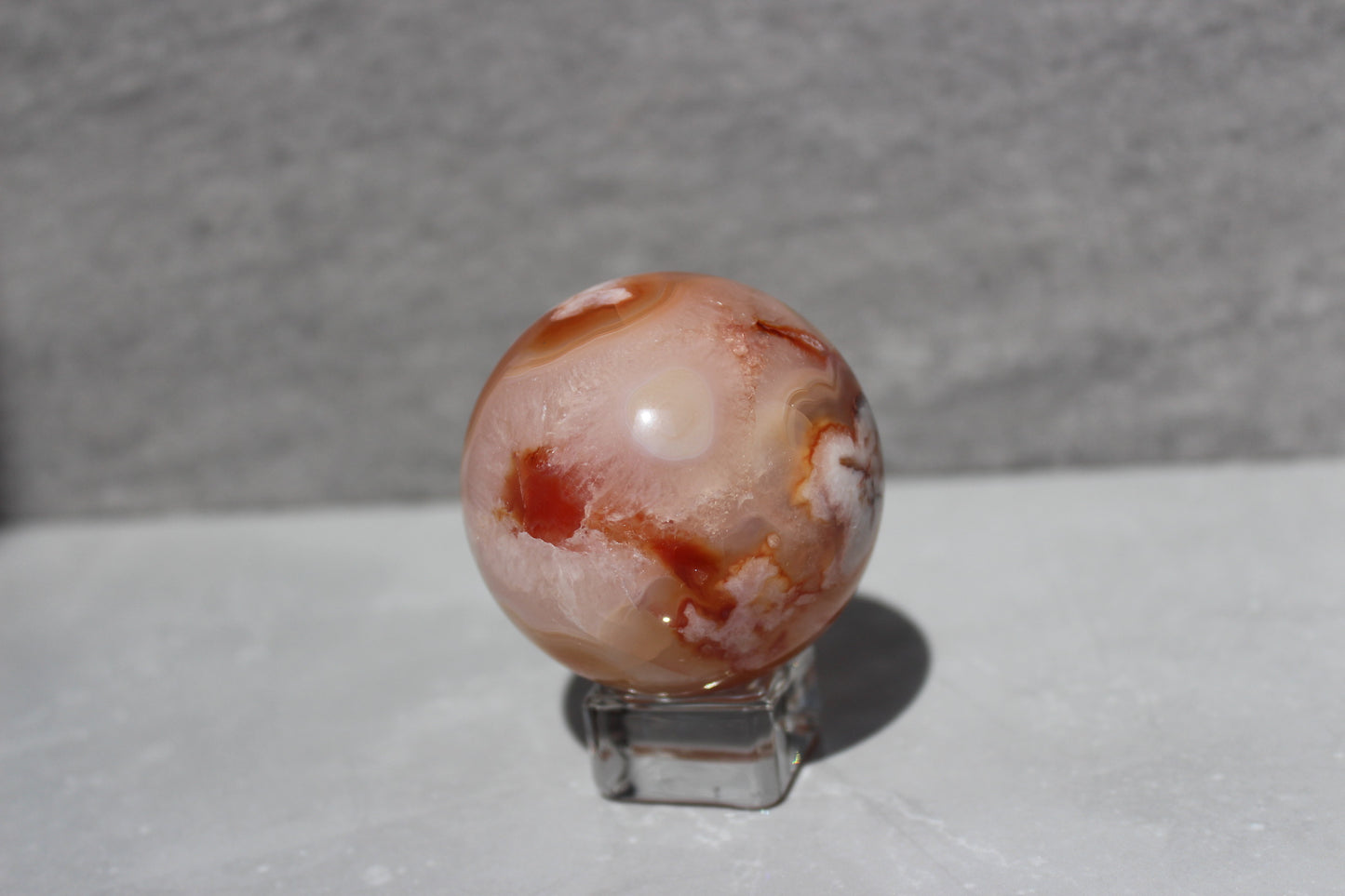 Carnelian Flower Agate Sphere | Crystal Sphere | Tons of Soul