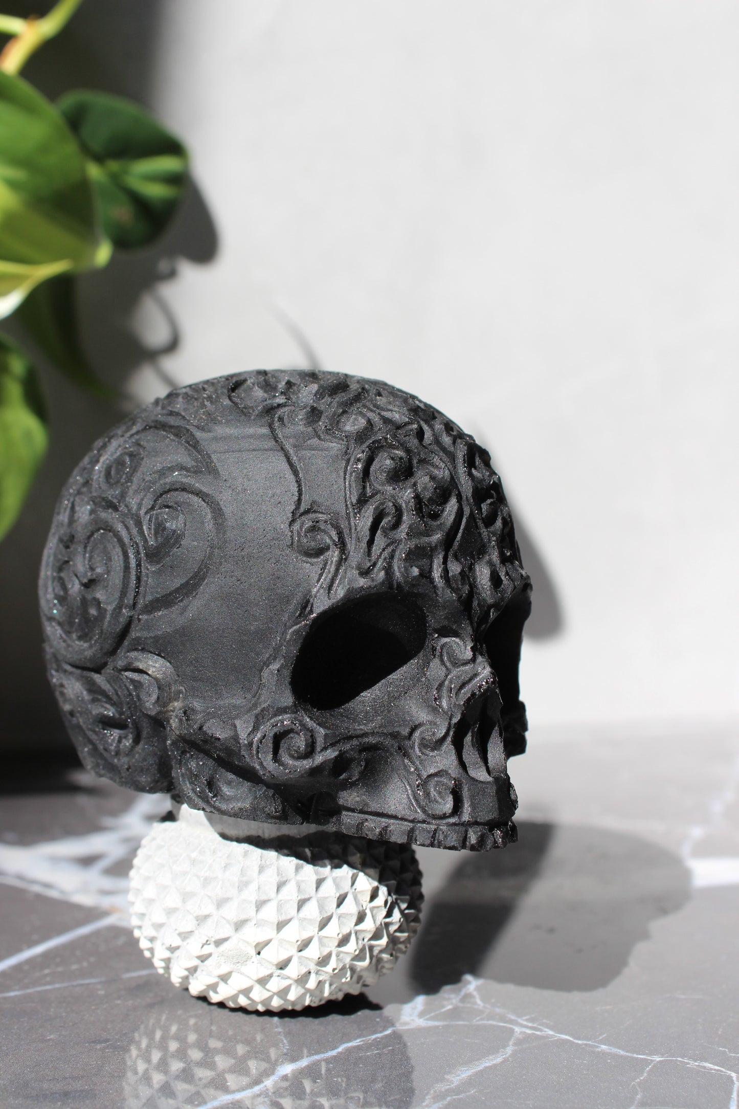Matte Black Obsidian Sugar Skull | Crystal Skull | Tons of Soul