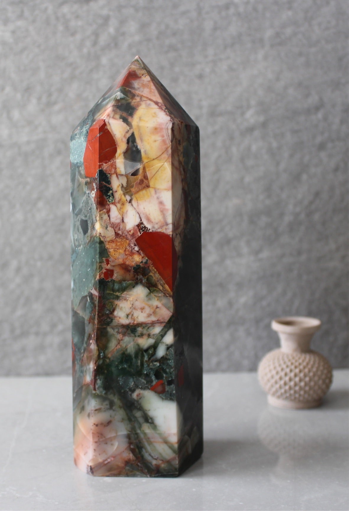 Large African Bloodstone Tower | African Bloodstone Point Tons of Soul