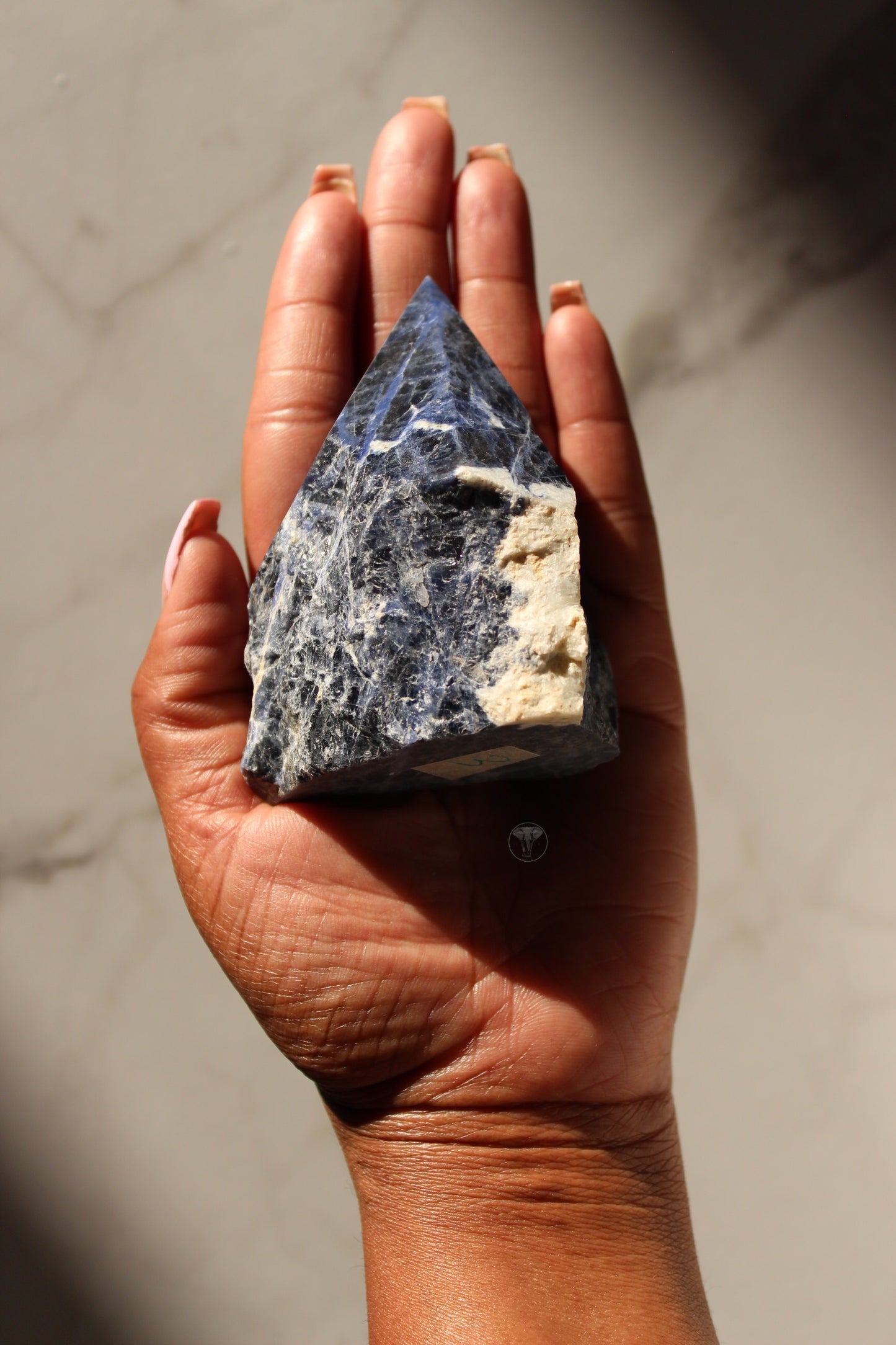 Sodalite Polished Top, Raw Sides Point (3)
