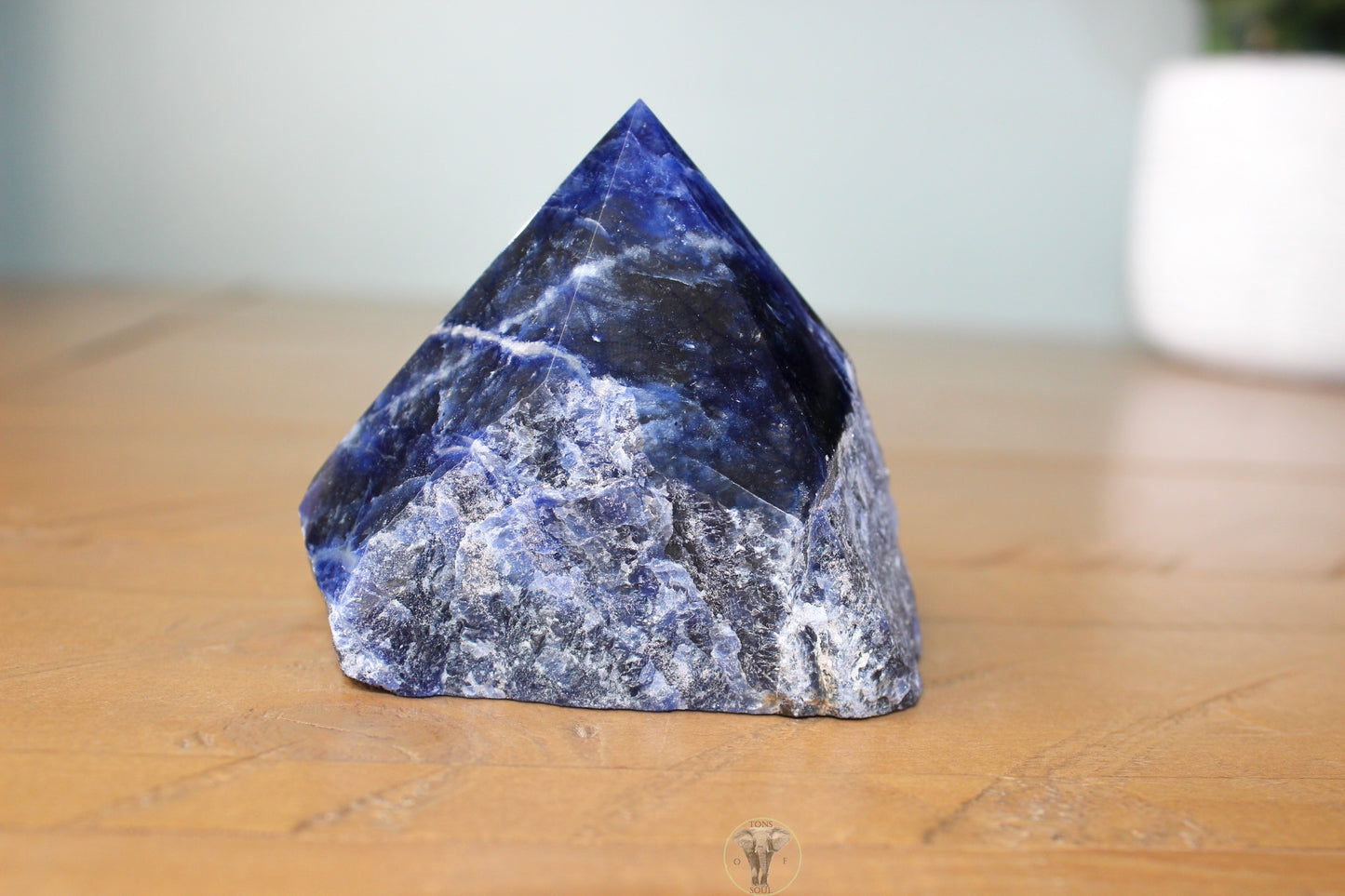 Sodalite Polished Top, Raw Sides Point (#2)