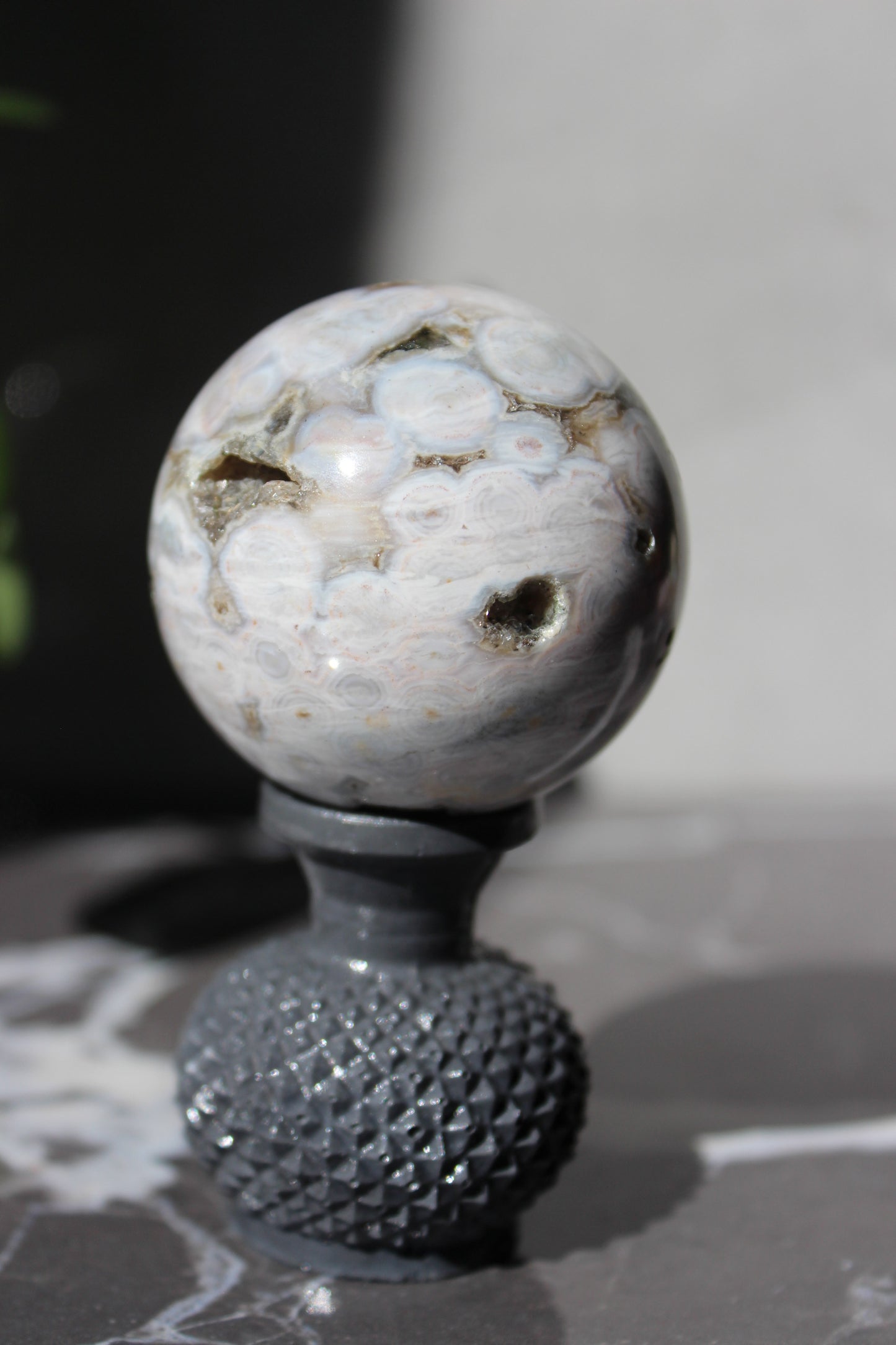 Beautiful High Grade Druzy Ocean Jasper Sphere | Crystal Ball | Tons of Soul Crystals