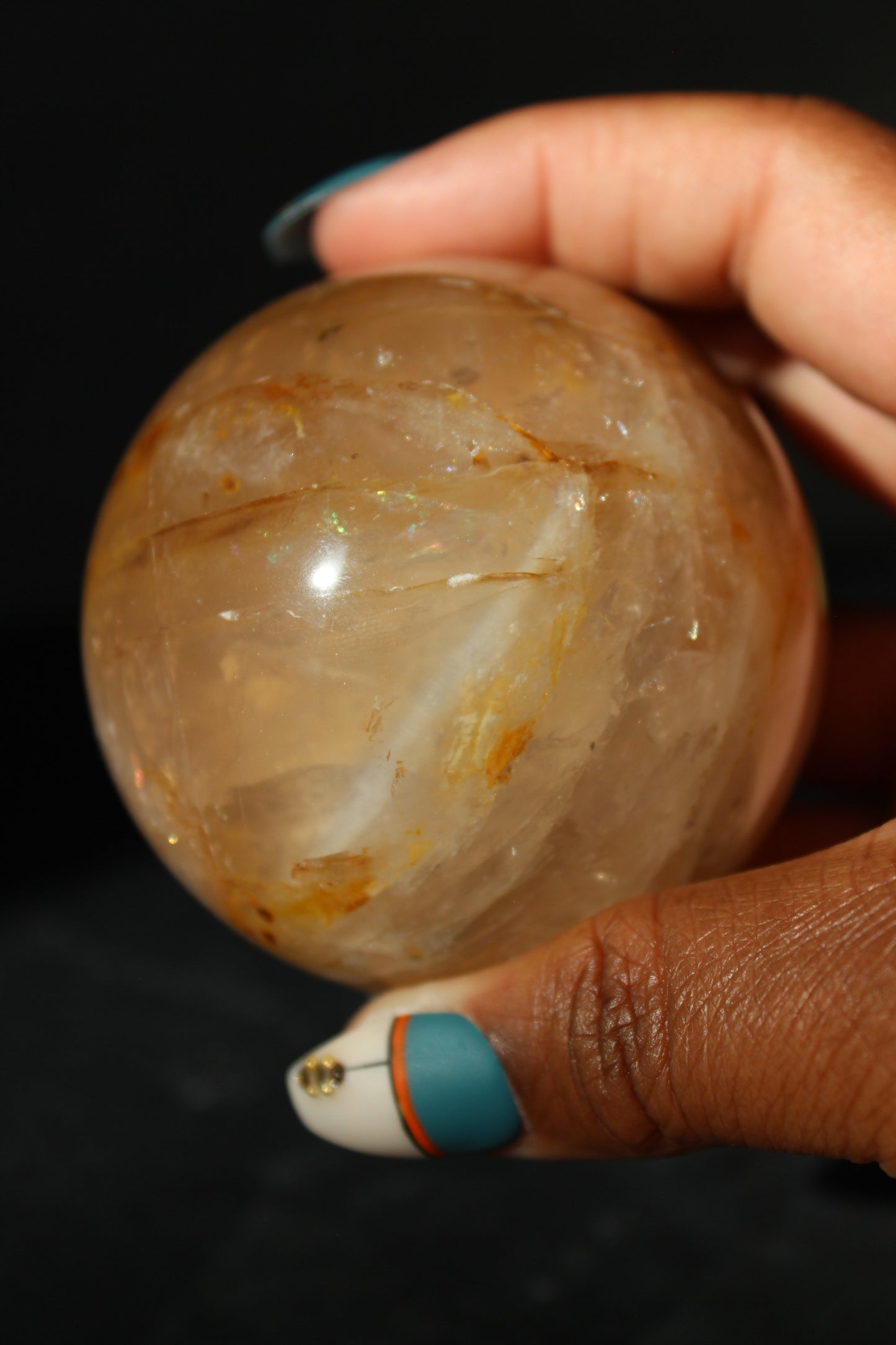 Star Golden Healer Sphere | Star Asterism Sphere | Golden Healer Crystal Ball | Crystal Sphere | Tons of Soul