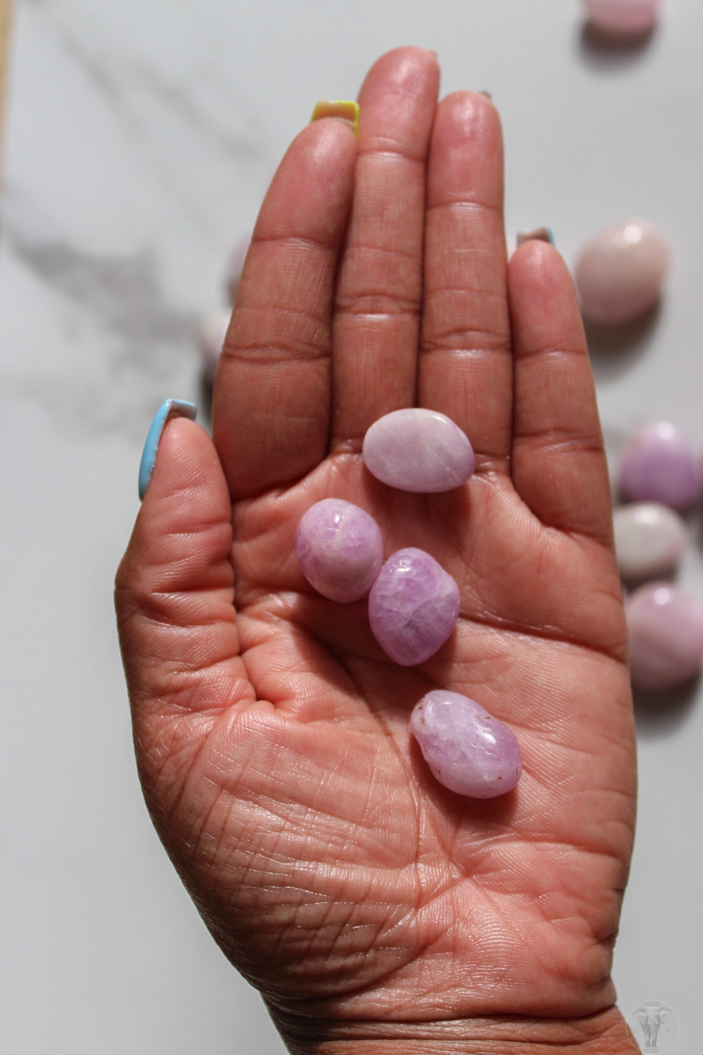 Pink and Lilac Kunzite Tumbled Stone