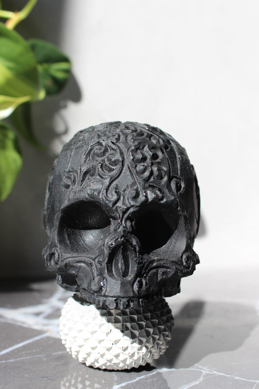 Matte Black Obsidian Sugar Skull | Crystal Skull | Tons of Soul