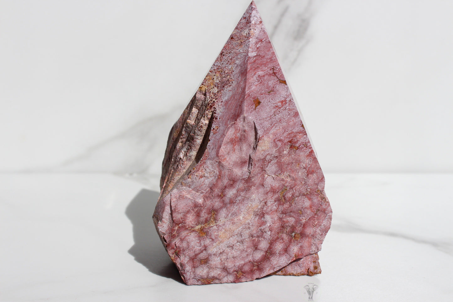 Ocean Jasper Polished Top, Raw Sides Point (#3)