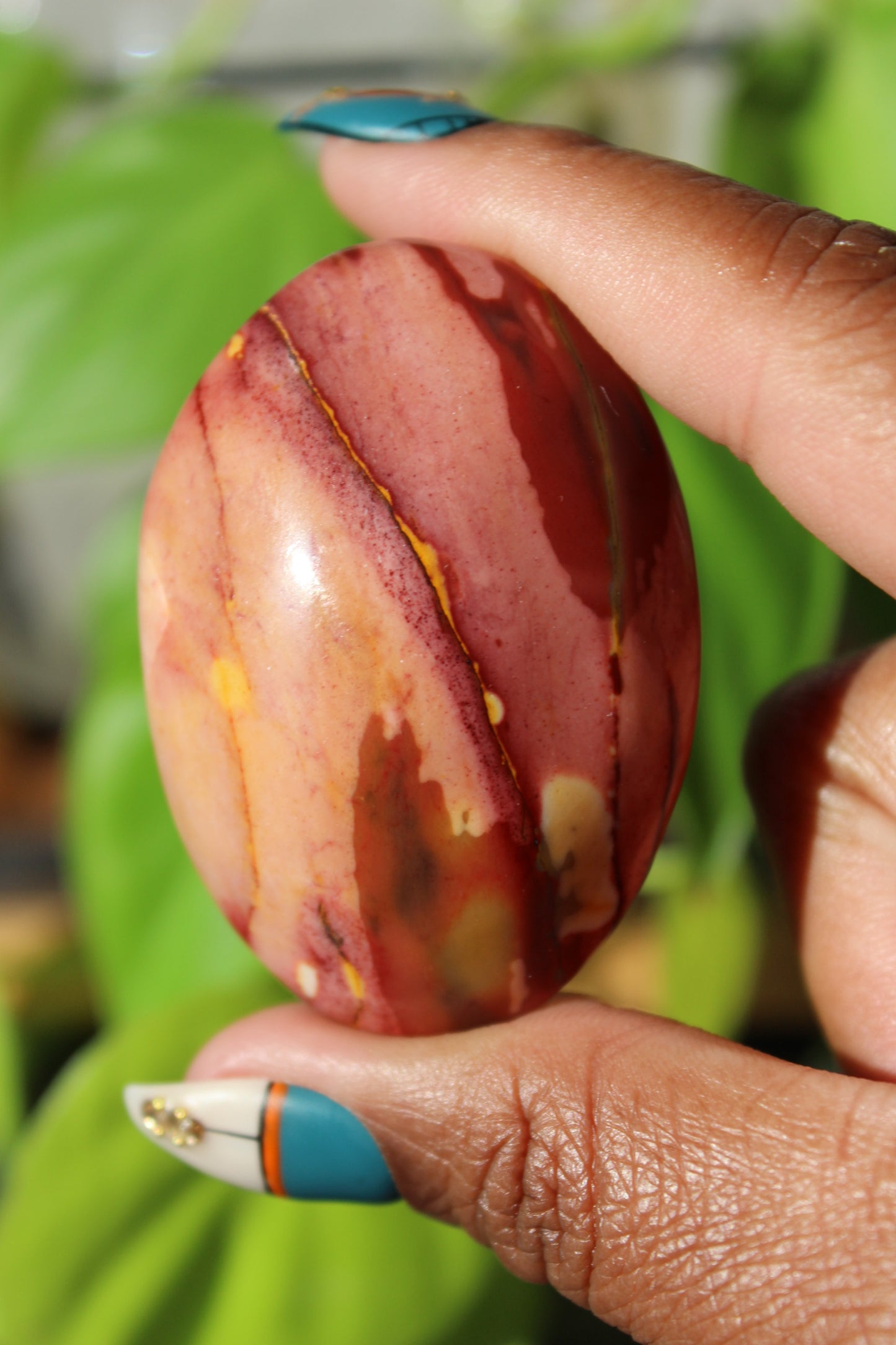 Mookaite Jasper Palm Stone | Polished Crystal Palmstone | Tons of Soul