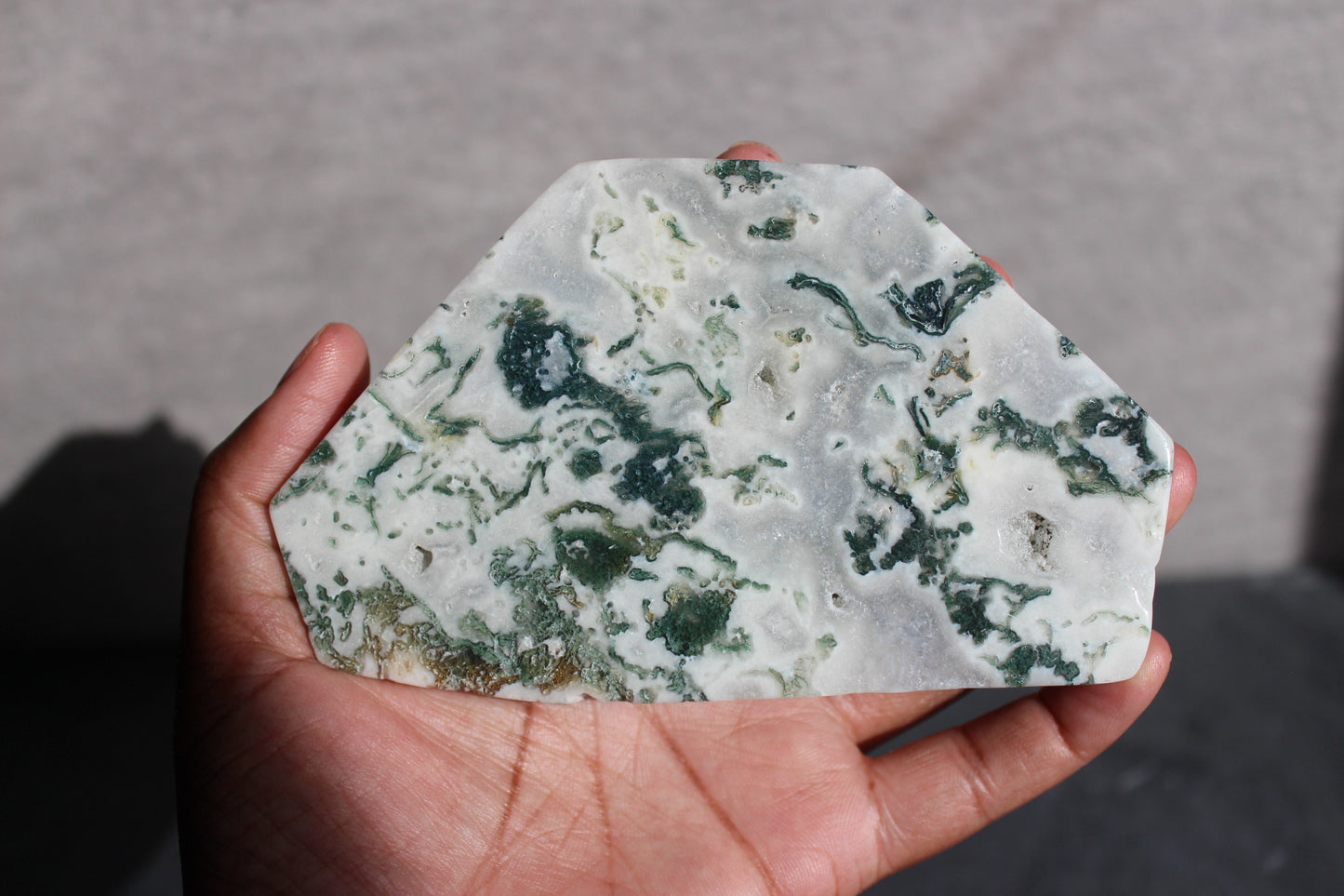 Self Standing Moss Agate Slab | Crystal Slab | Tons of Soul Crystals