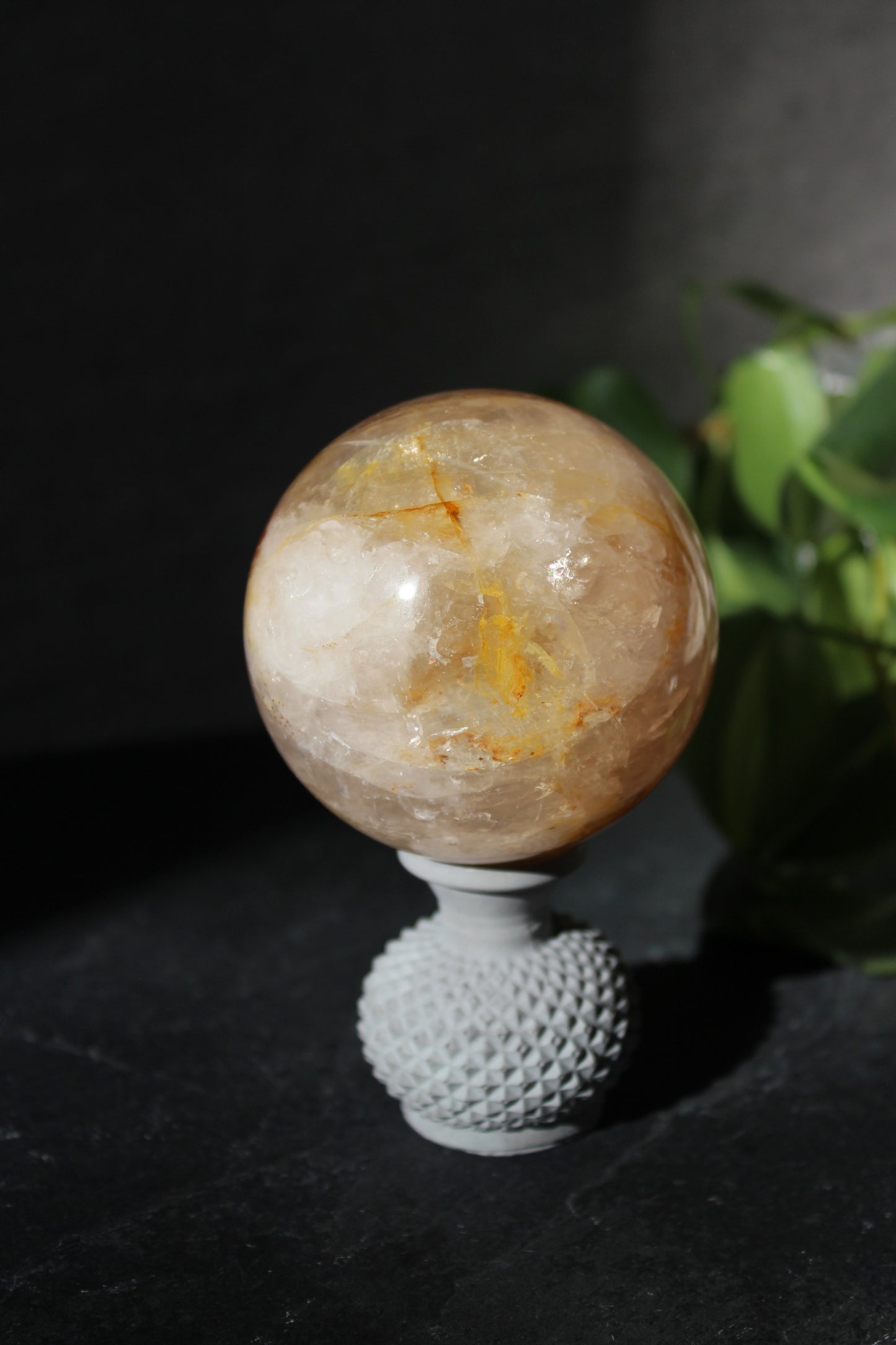 Star Golden Healer Sphere | Star Asterism Sphere | Golden Healer Crystal Ball | Crystal Sphere | Tons of Soul