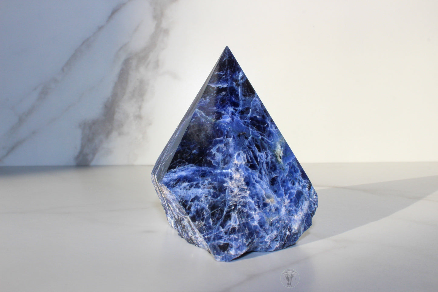 Sodalite Polished Top, Raw Sides Point (1)