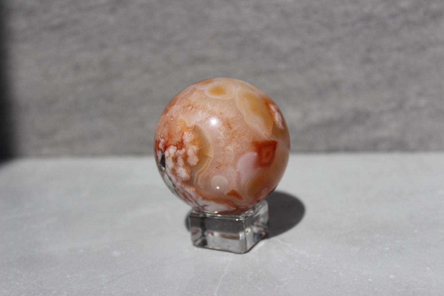 Carnelian Flower Agate Sphere | Crystal Sphere | Tons of Soul