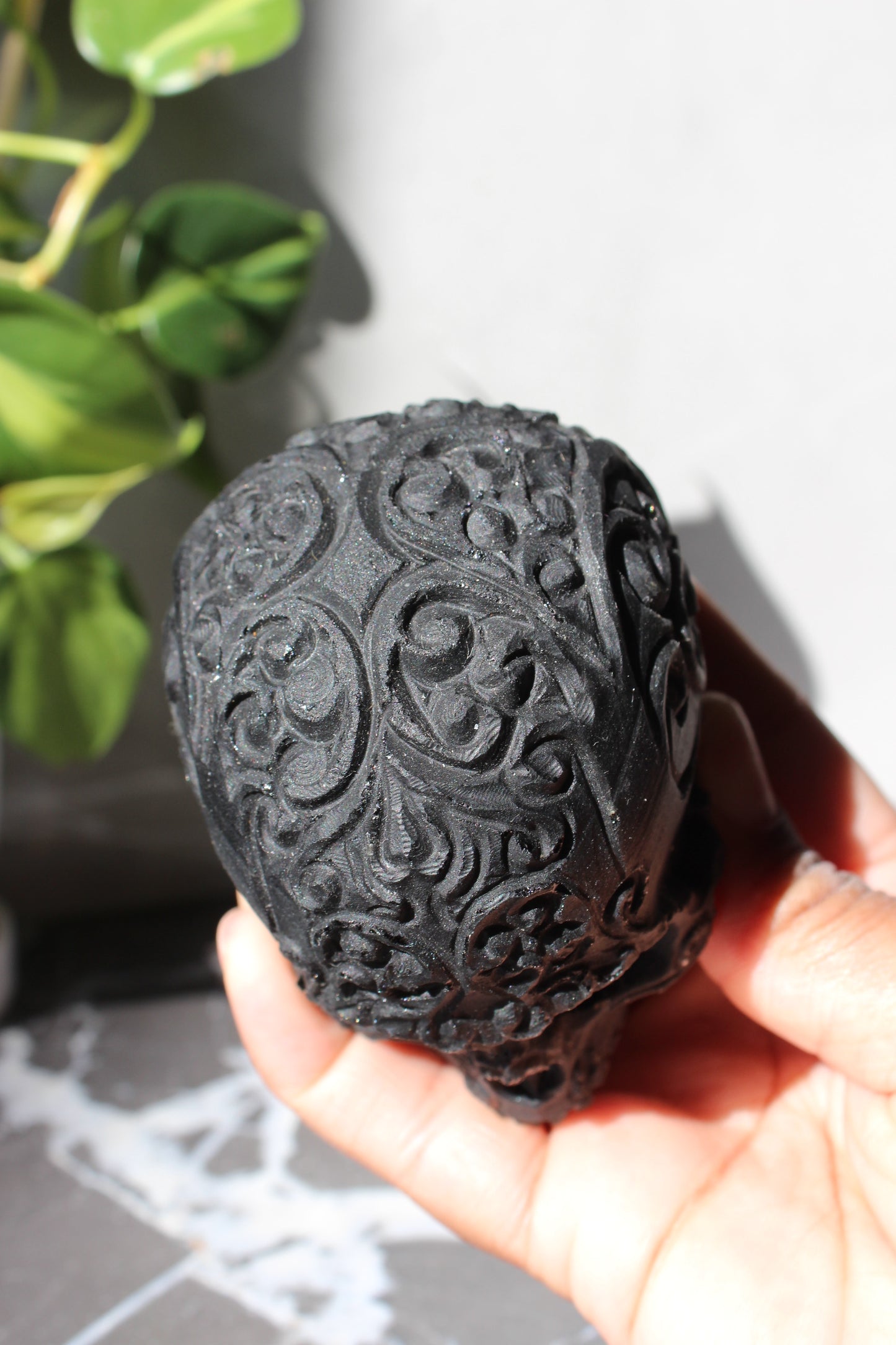 Matte Black Obsidian Sugar Skull | Crystal Skull | Tons of Soul