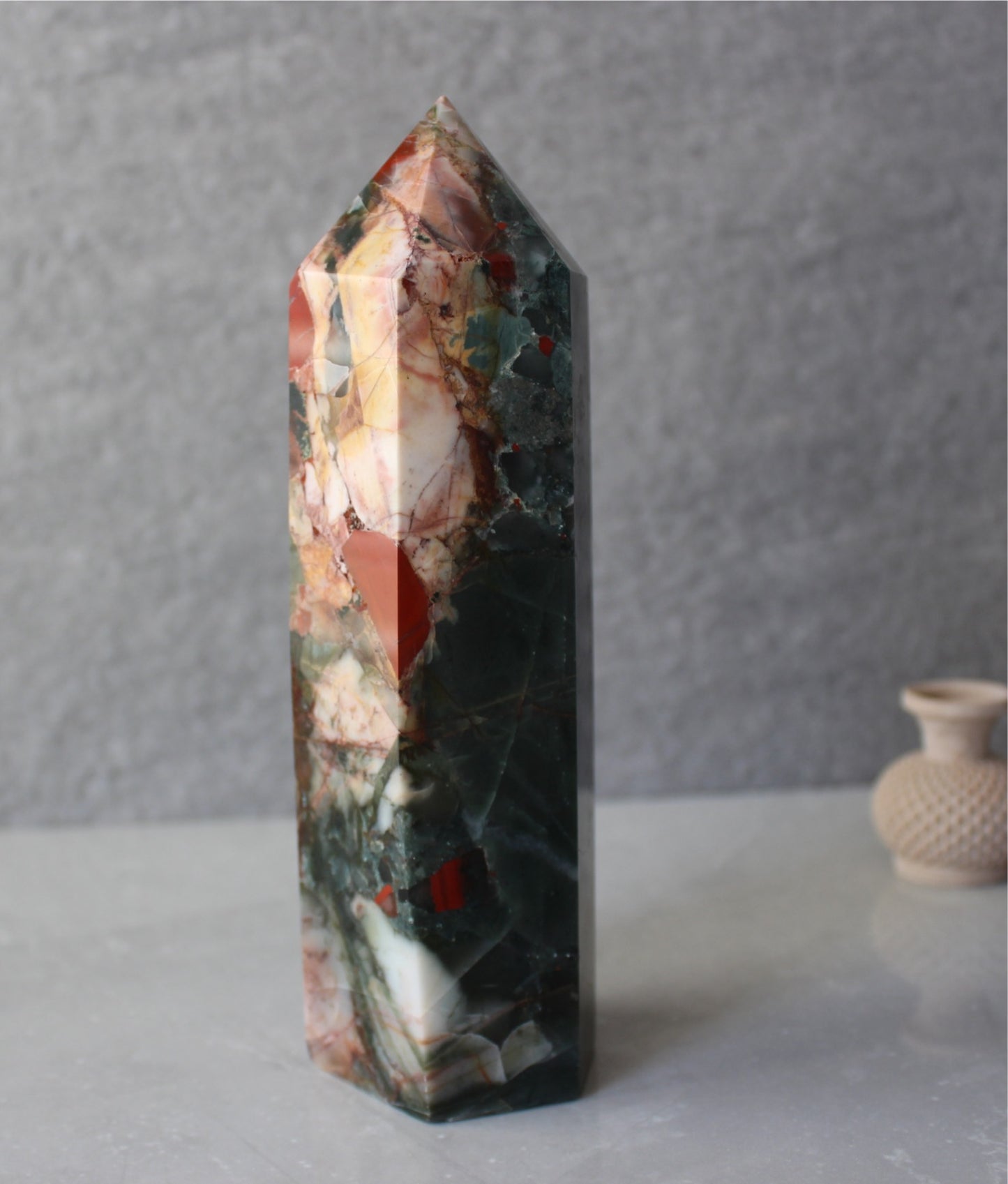 Large African Bloodstone Tower | African Bloodstone Point Tons of Soul