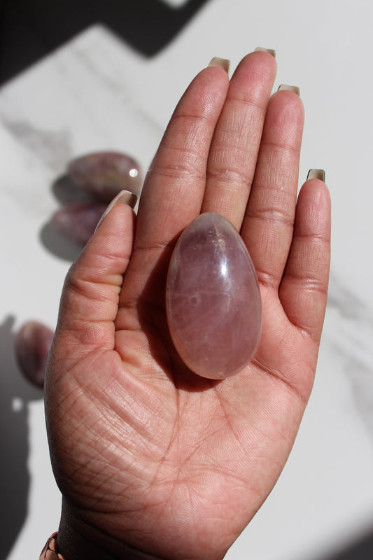 Lavender Rose Quartz Tear Drop Palmstones | Tons of Soul