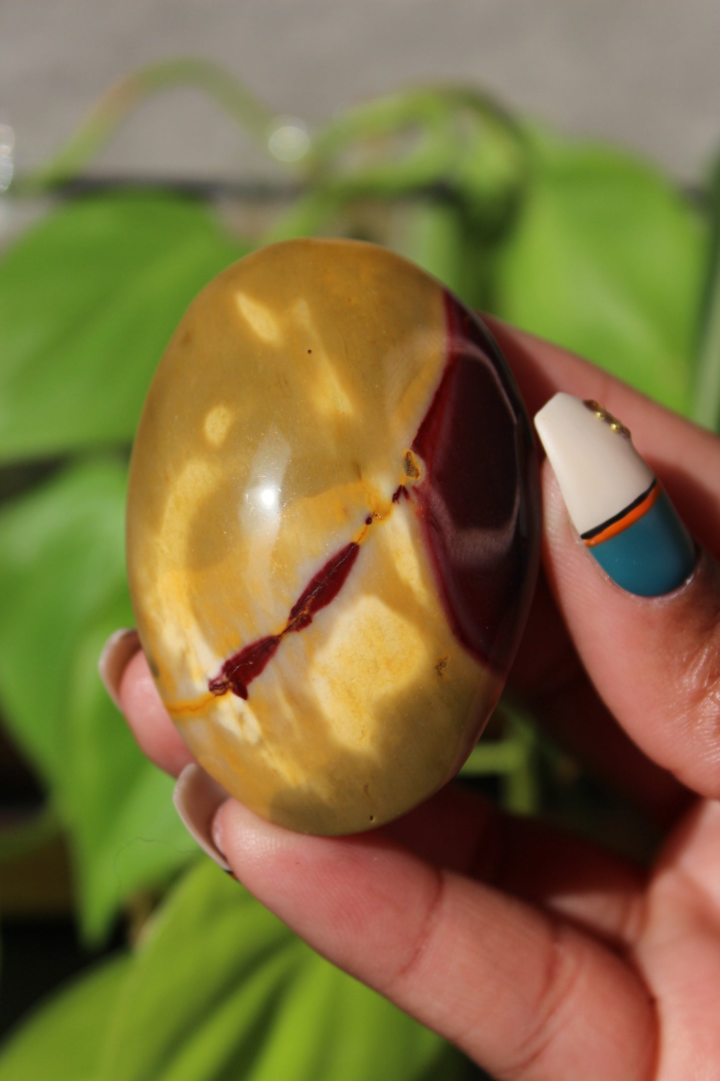 Mookaite Jasper Palm Stone | Polished Crystal Palmstone | Tons of Soul