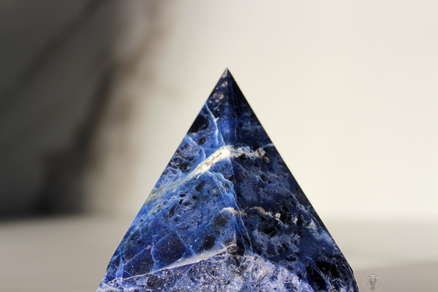 Sodalite Polished Top, Raw Sides Point (1)