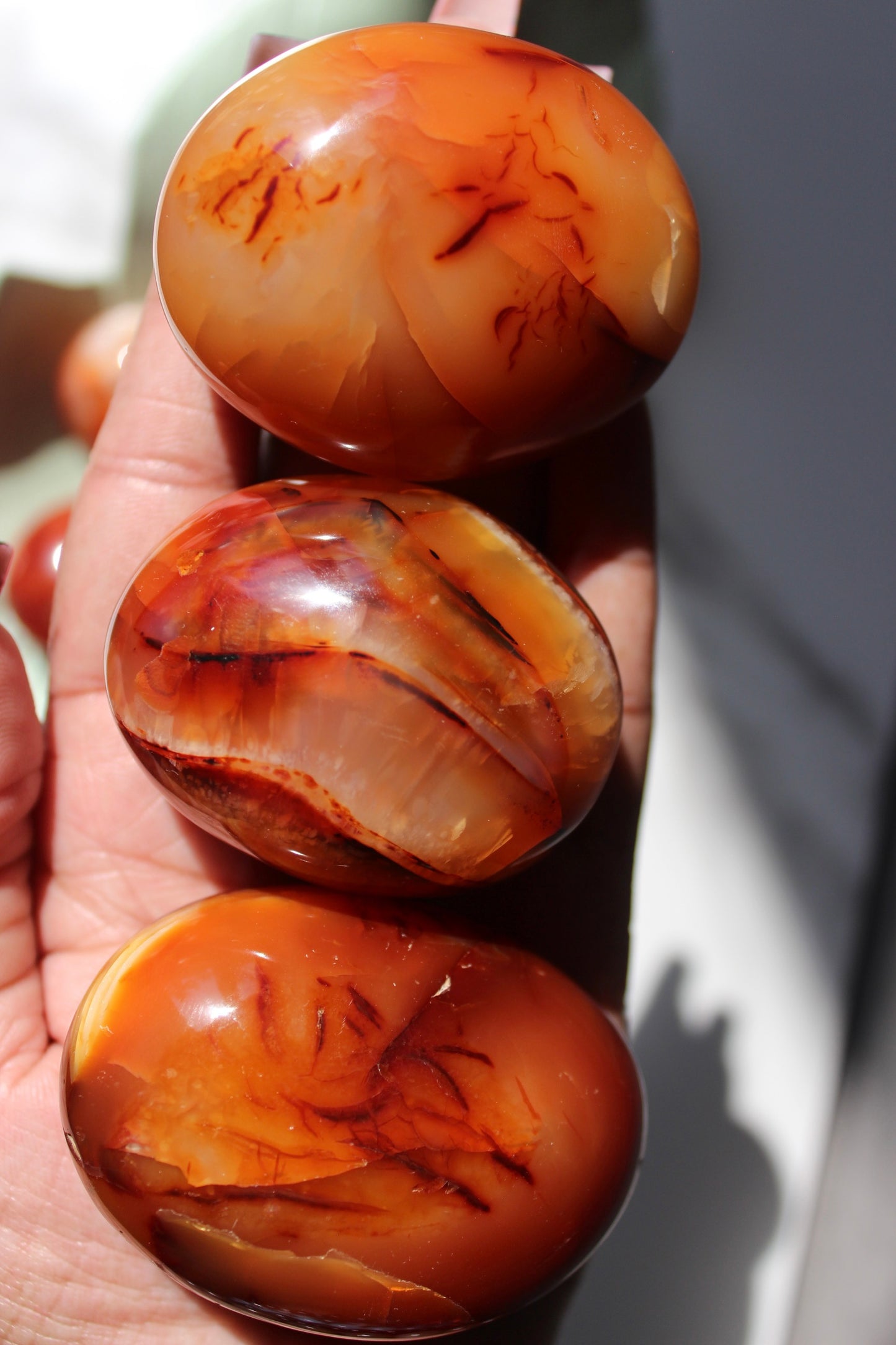 Carnelian Palmstone | Crystal Palmstone | Sacral Chakra Palmstone