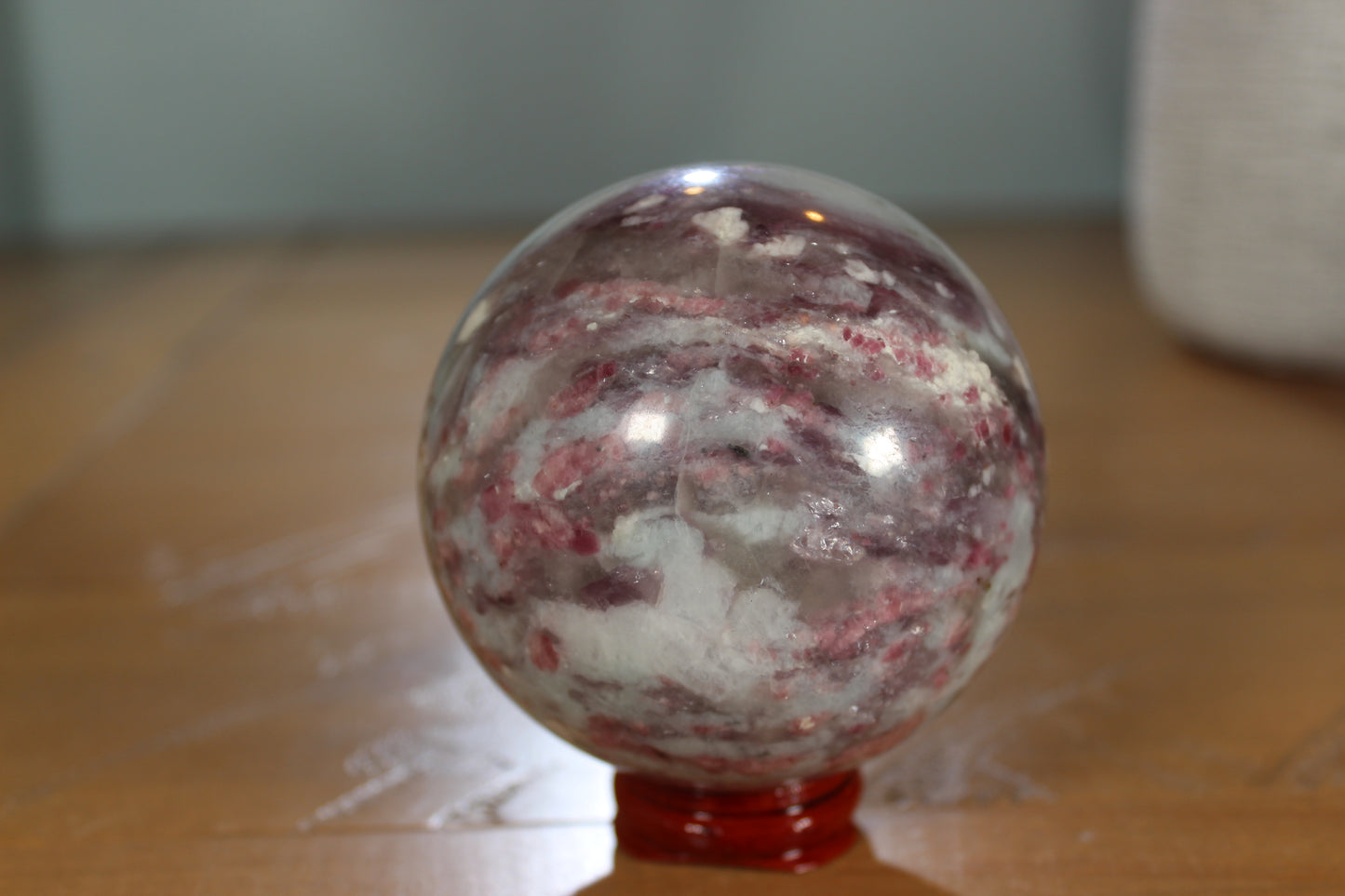 Pink Tourmaline and Lepidolite Sphere