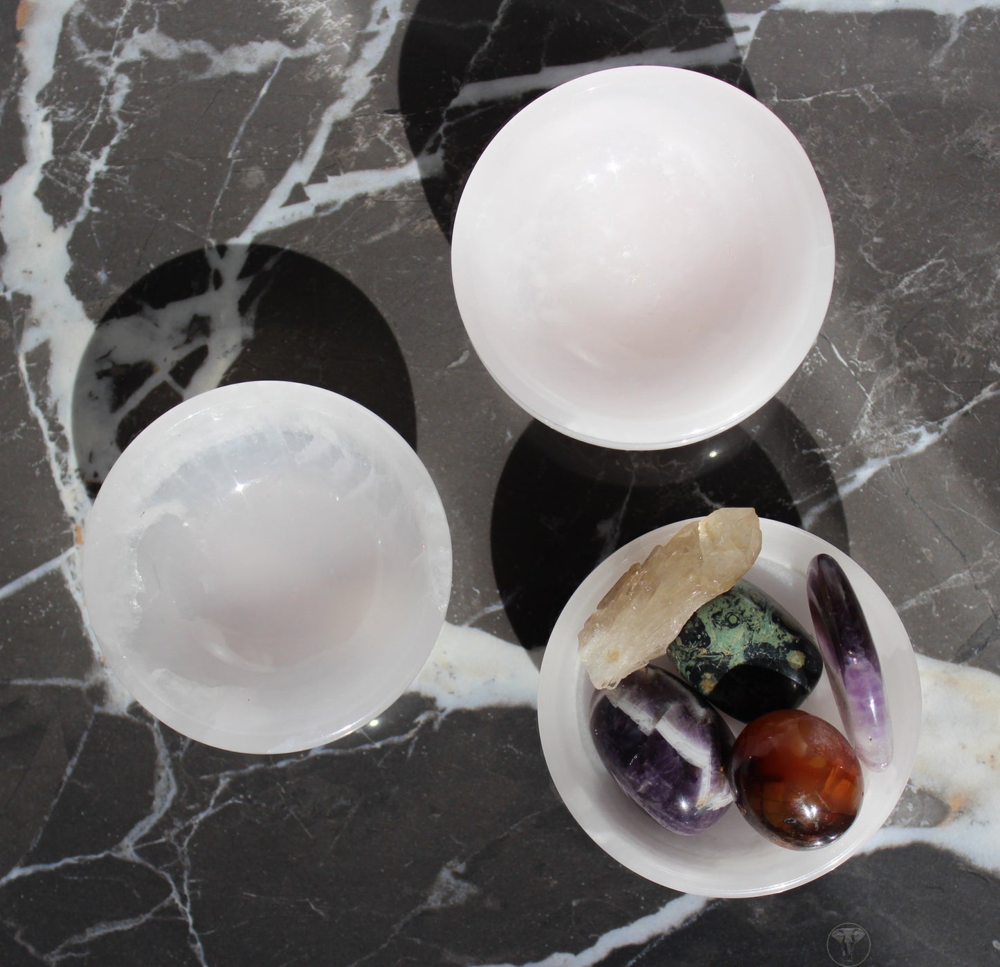 Pink Mangano Calcite Trinket Bowl | UV Reactive Pink Mangano Calcite Dish | Tons of Soul
