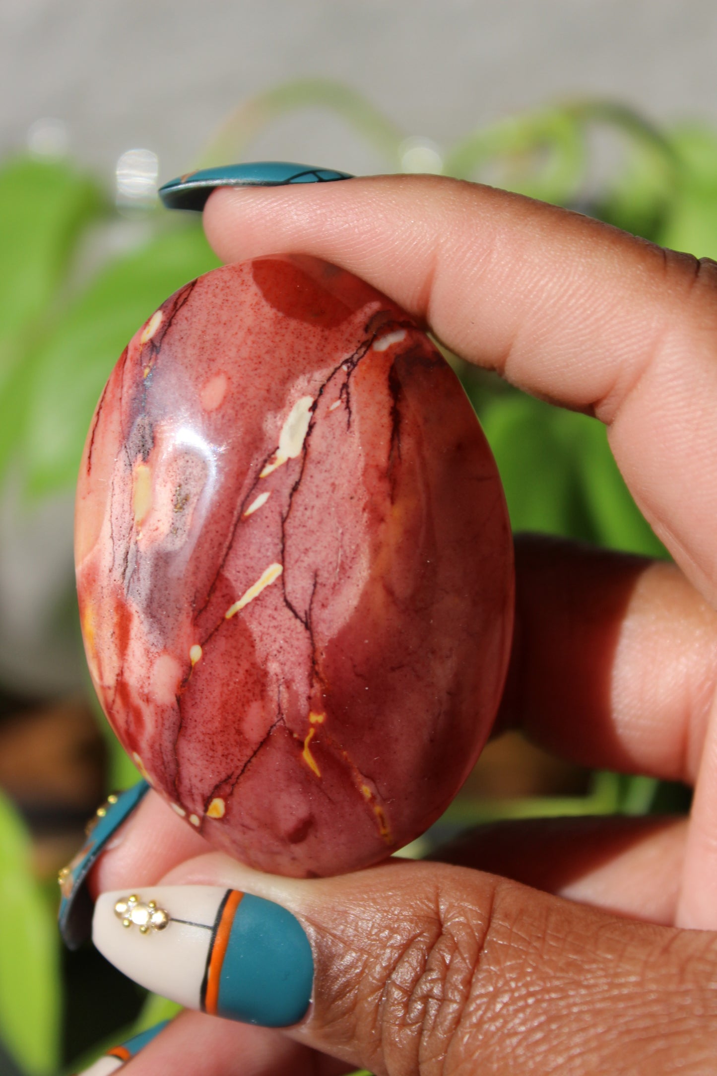 Mookaite Jasper Palm Stone | Polished Crystal Palmstone | Tons of Soul