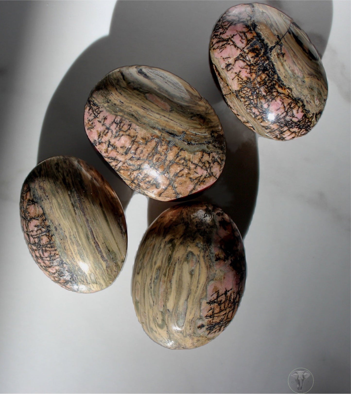 Unique Pattern Rhodonite Palmstone | Tons of Soul Crystals