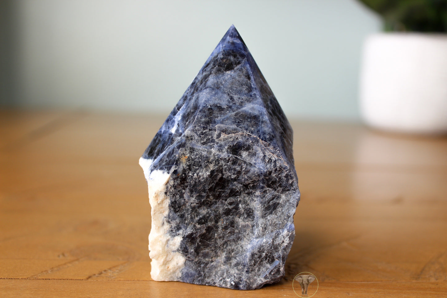 Sodalite Polished Top, Raw Sides Point (3)