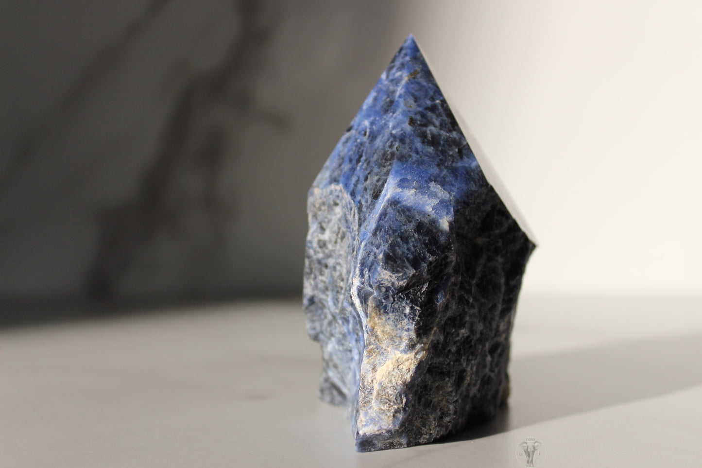 Sodalite Polished Top, Raw Sides Point (3)