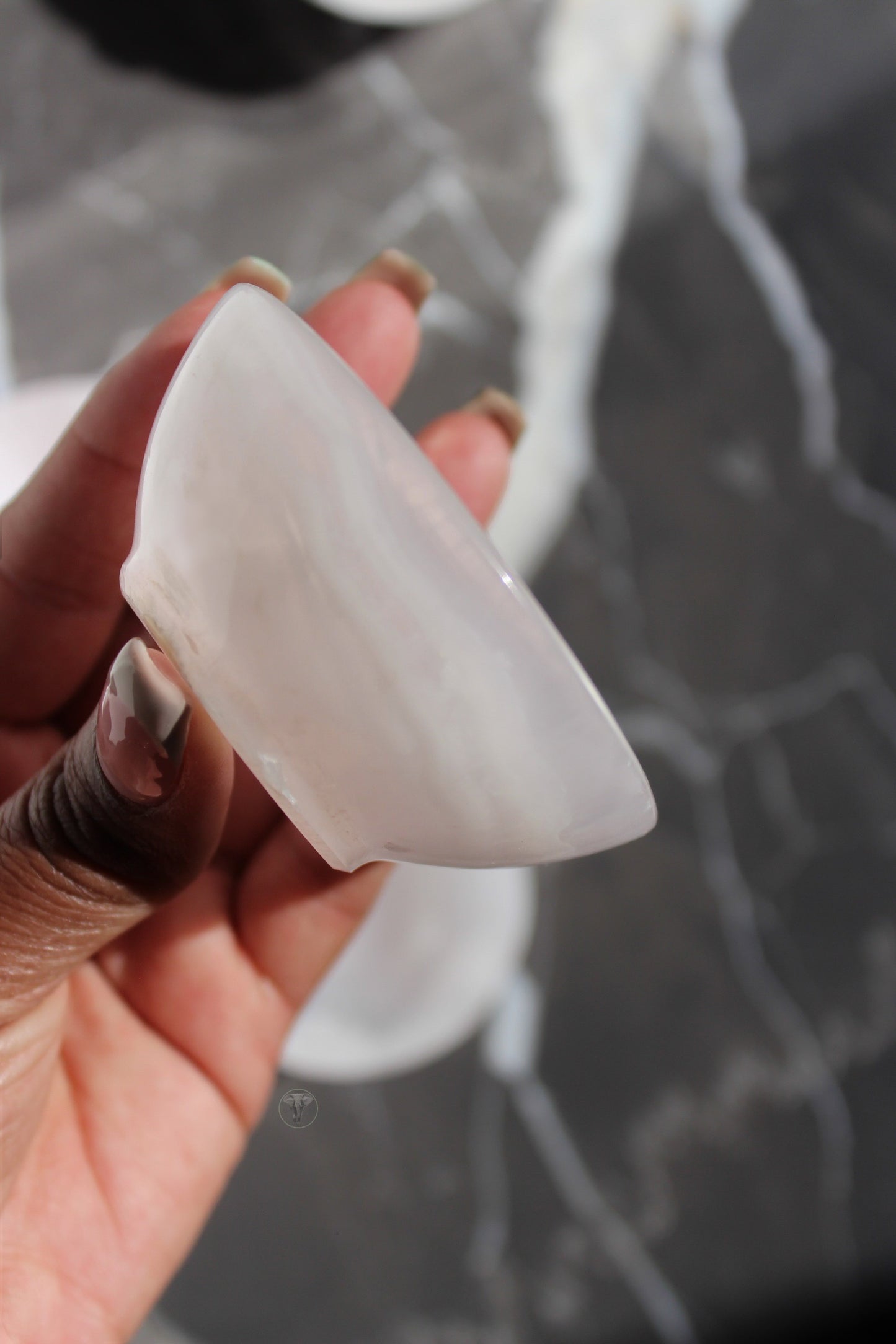 Pink Mangano Calcite Trinket Bowl | UV Reactive Pink Mangano Calcite Dish | Tons of Soul
