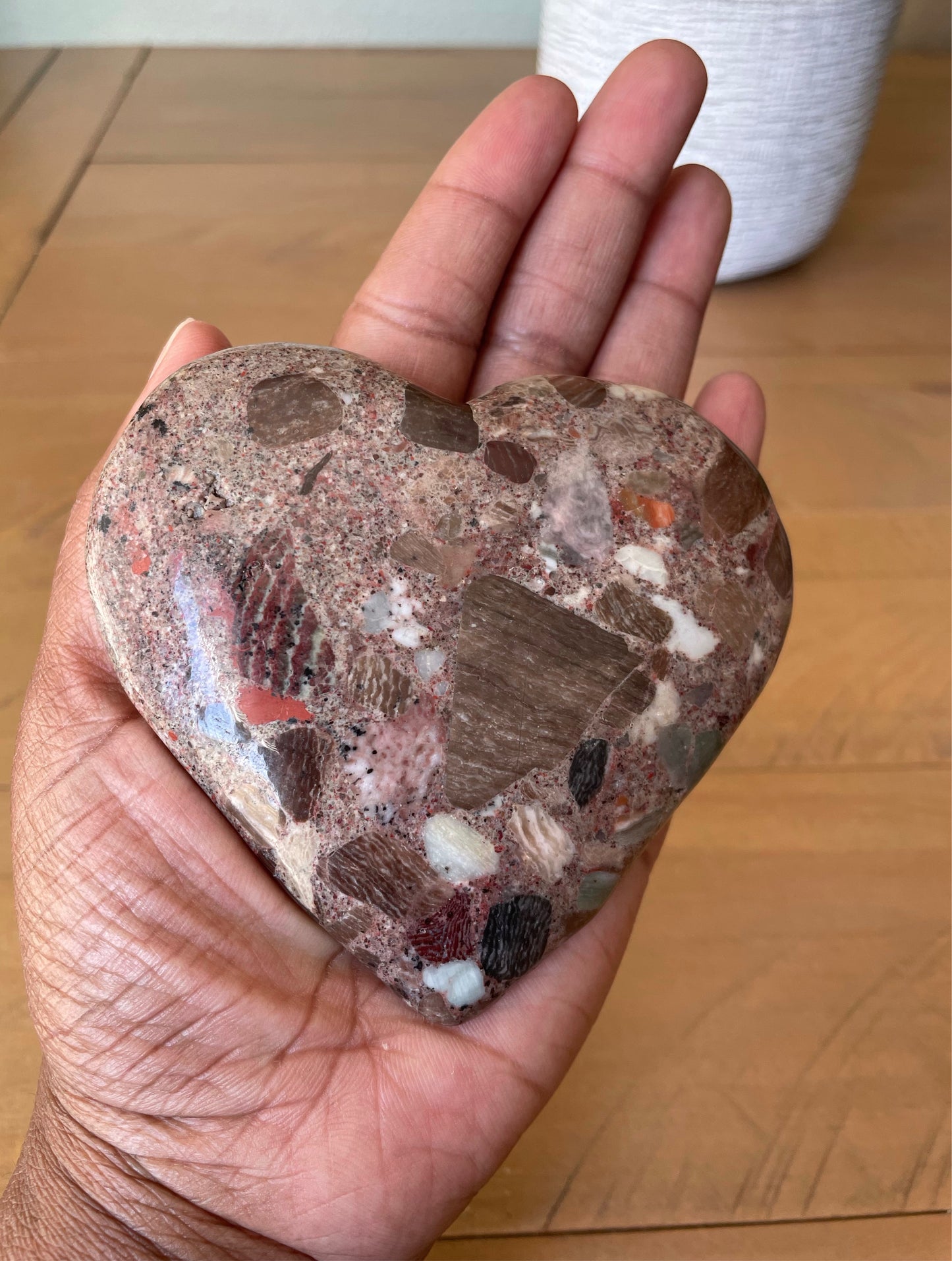 “A thin line” Pudding Stone Heart (4)