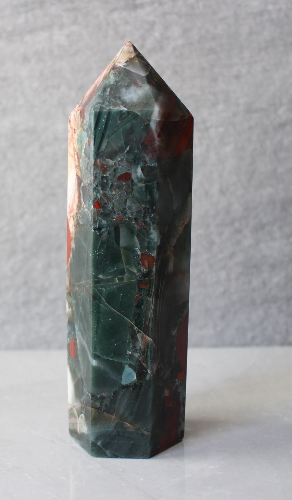 Large African Bloodstone Tower | African Bloodstone Point Tons of Soul