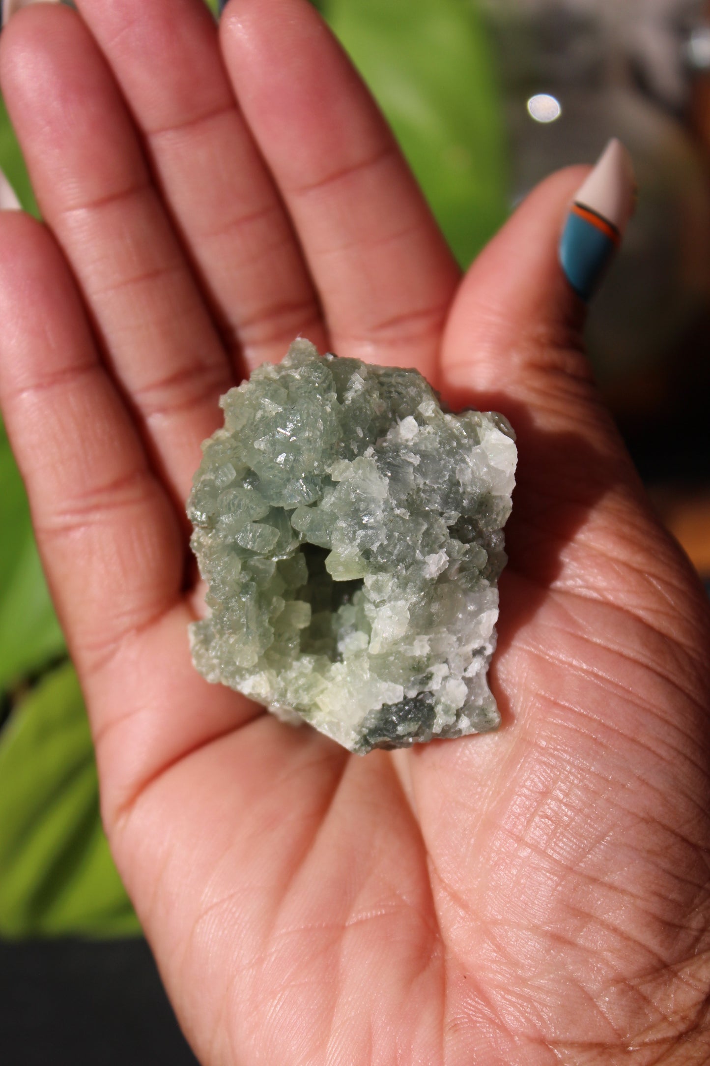 Prehnite and Epidote with Actinolite Cluster Specimen - Morocco | Raw Crystals | Tons of Soul