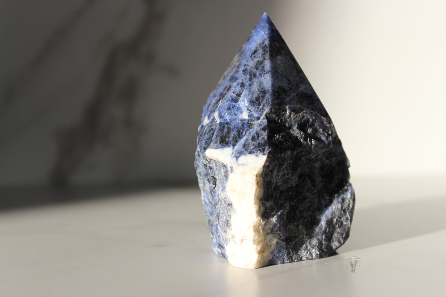 Sodalite Polished Top, Raw Sides Point (3)
