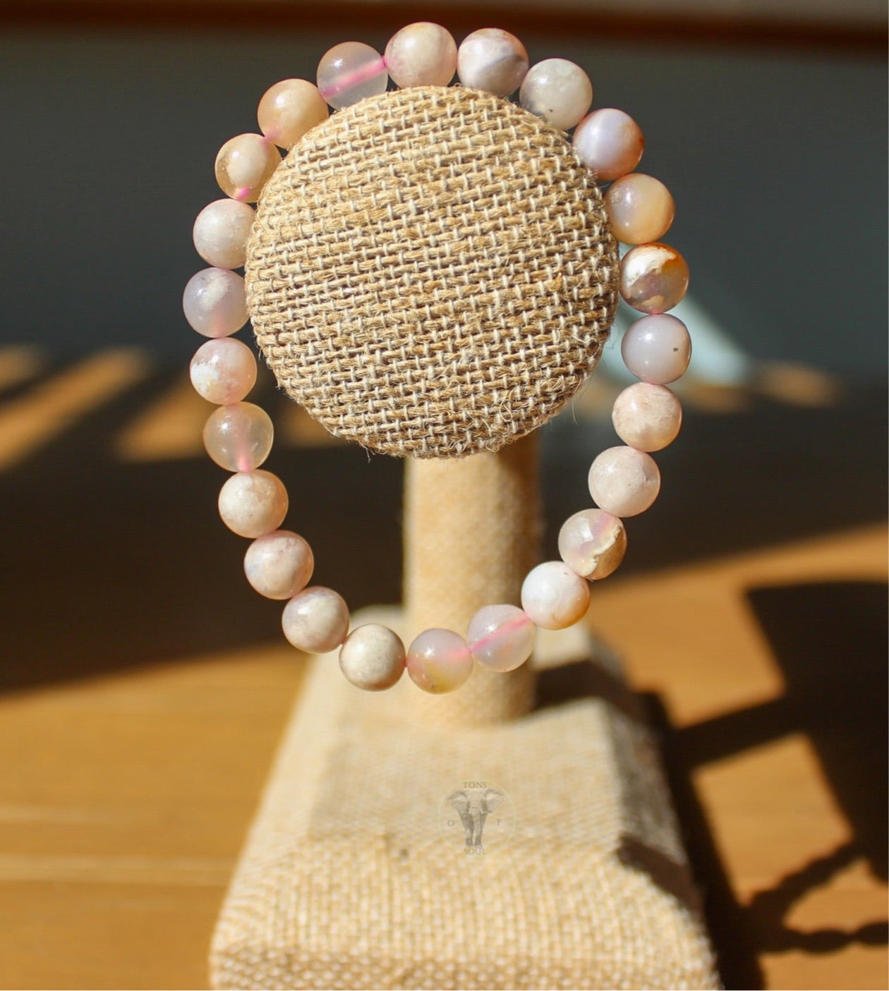 Flower Agate Bracelet 8mm