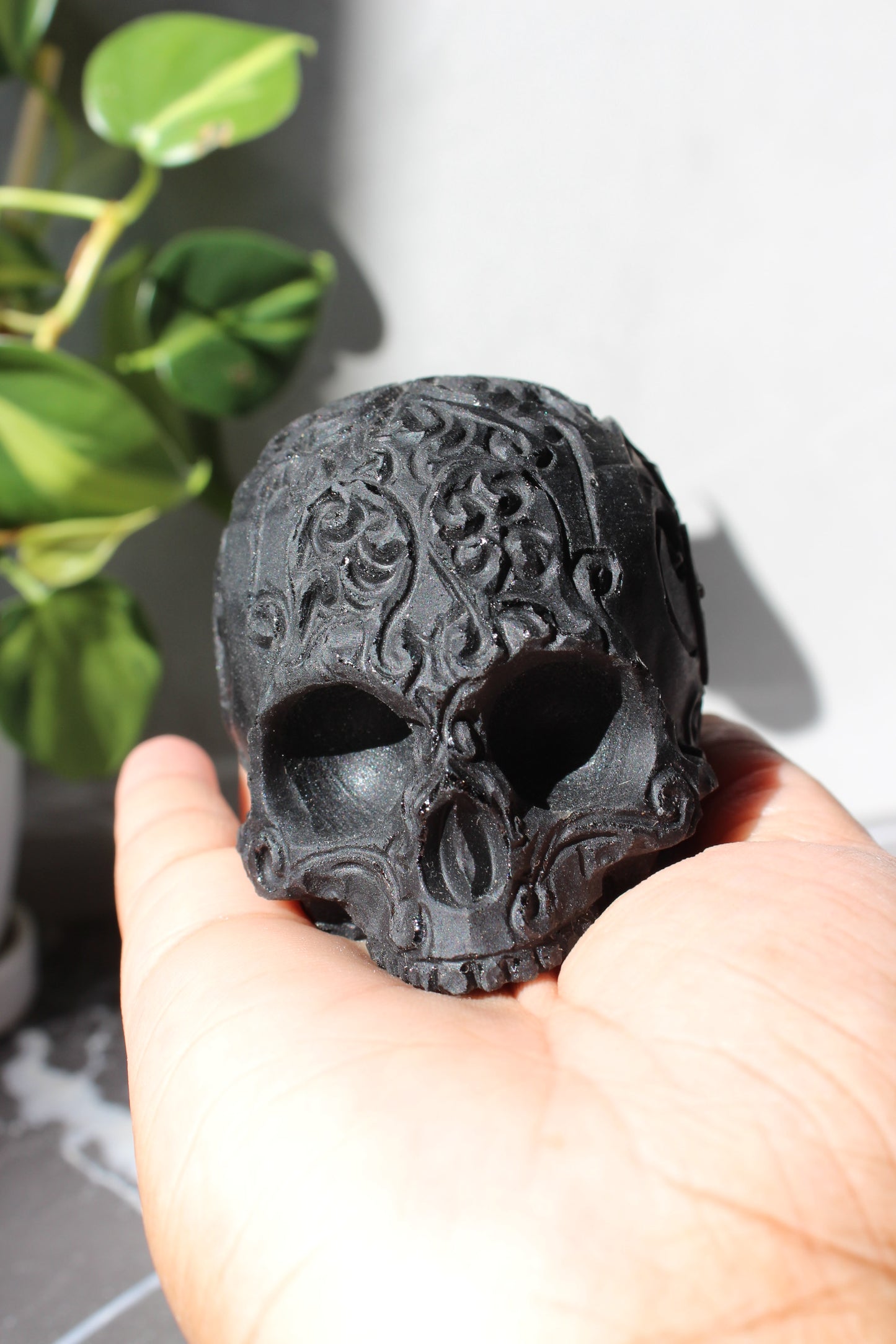 Matte Black Obsidian Sugar Skull | Crystal Skull | Tons of Soul