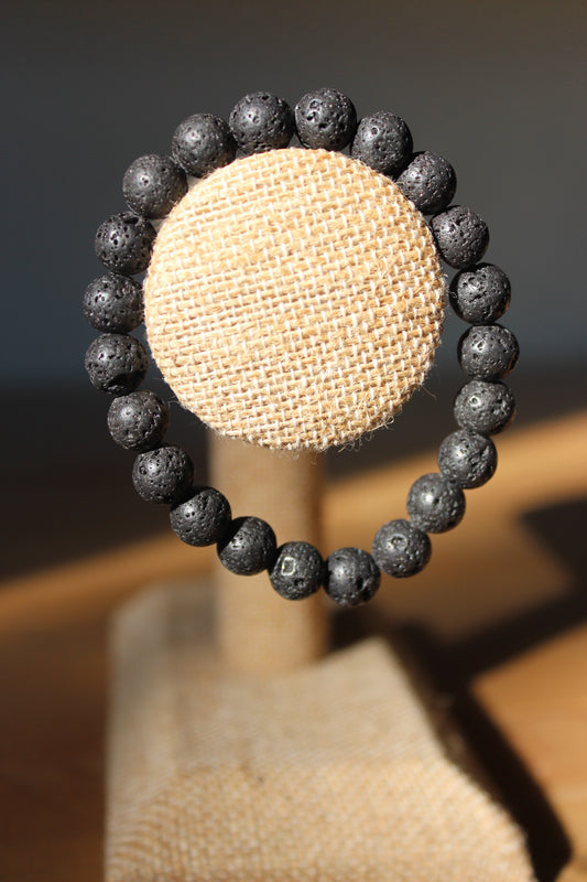 Black Lava Bracelet 8mm