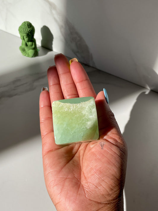 Pistachio Calcite Tilting Cube | B