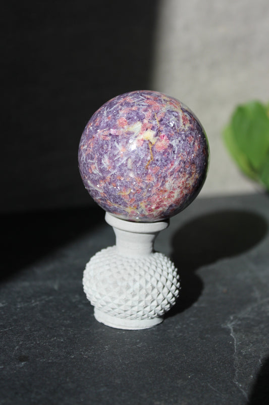 Unicorn Stone Sphere | Lepidolite, Pink Tourmaline, Smoky Quartz, Clevelandite Sphere | Pegmatite Sphere | Crystal Ball | Tons of Soul