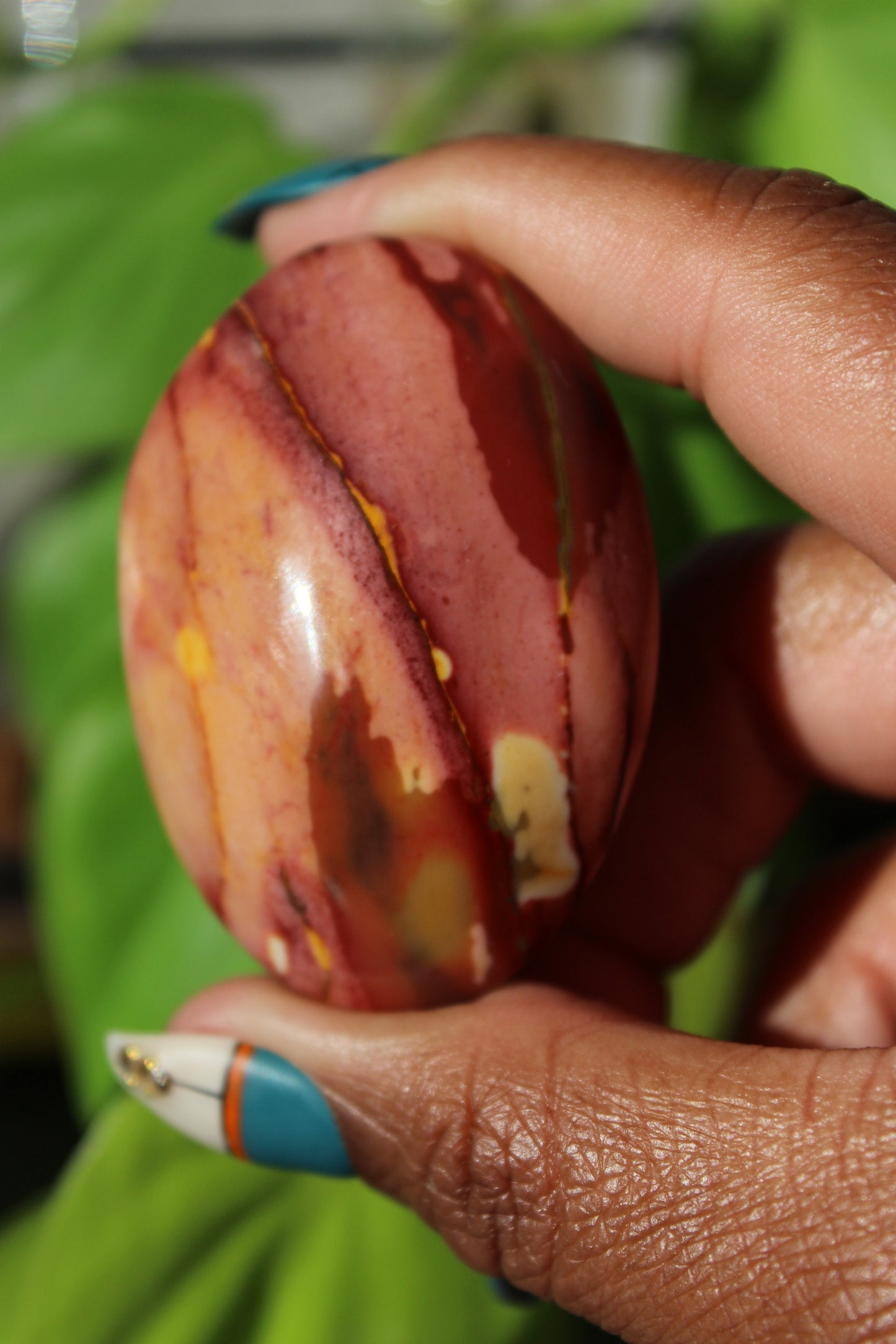 Mookaite Jasper Palm Stone | Polished Crystal Palmstone | Tons of Soul