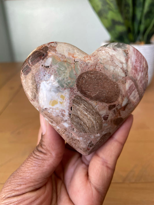 “Bullseye” Pudding Stone Heart (2)